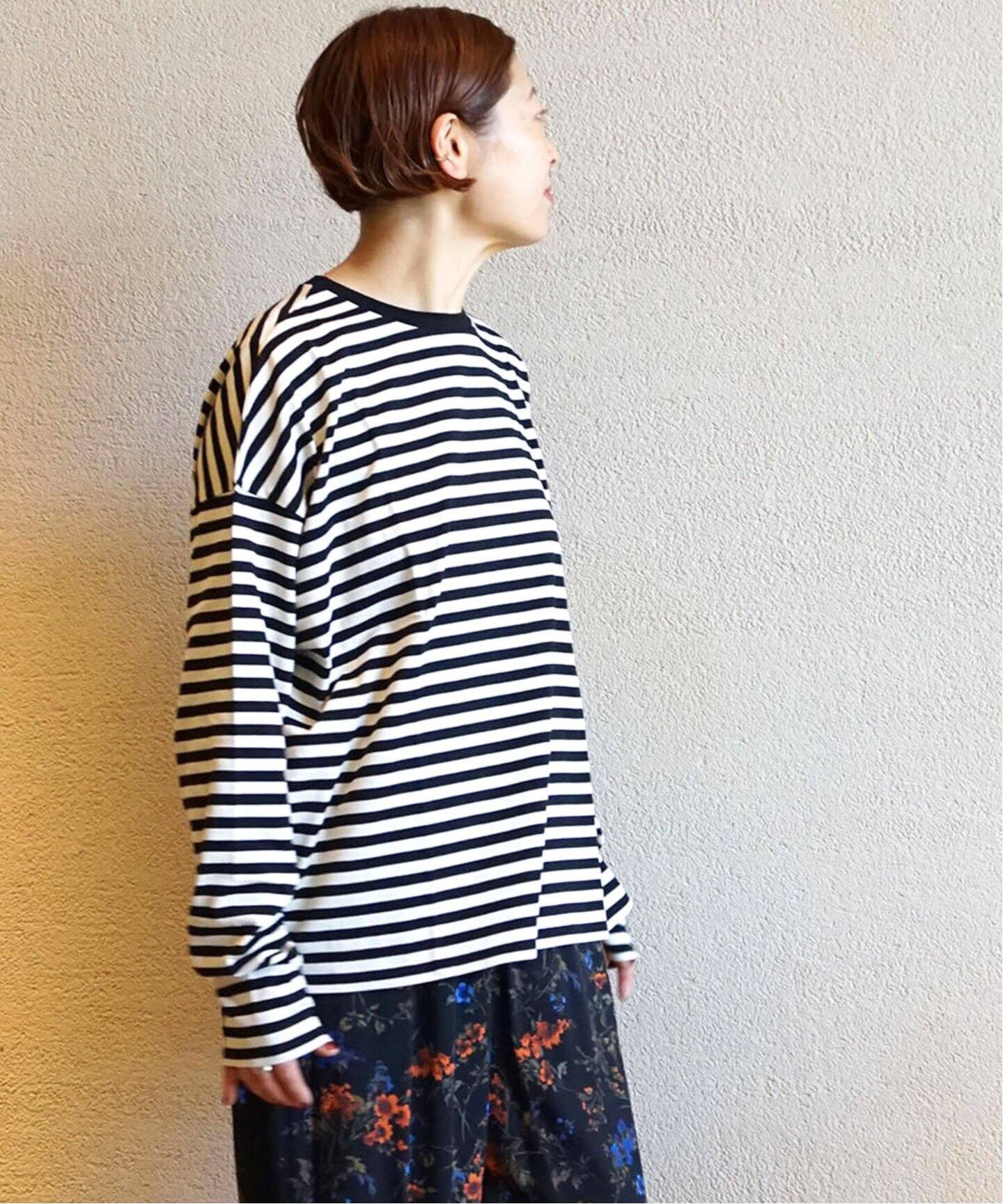 ボーダーテンジク クルーネック-Big-プルオバー（Tシャツ／カットソー  