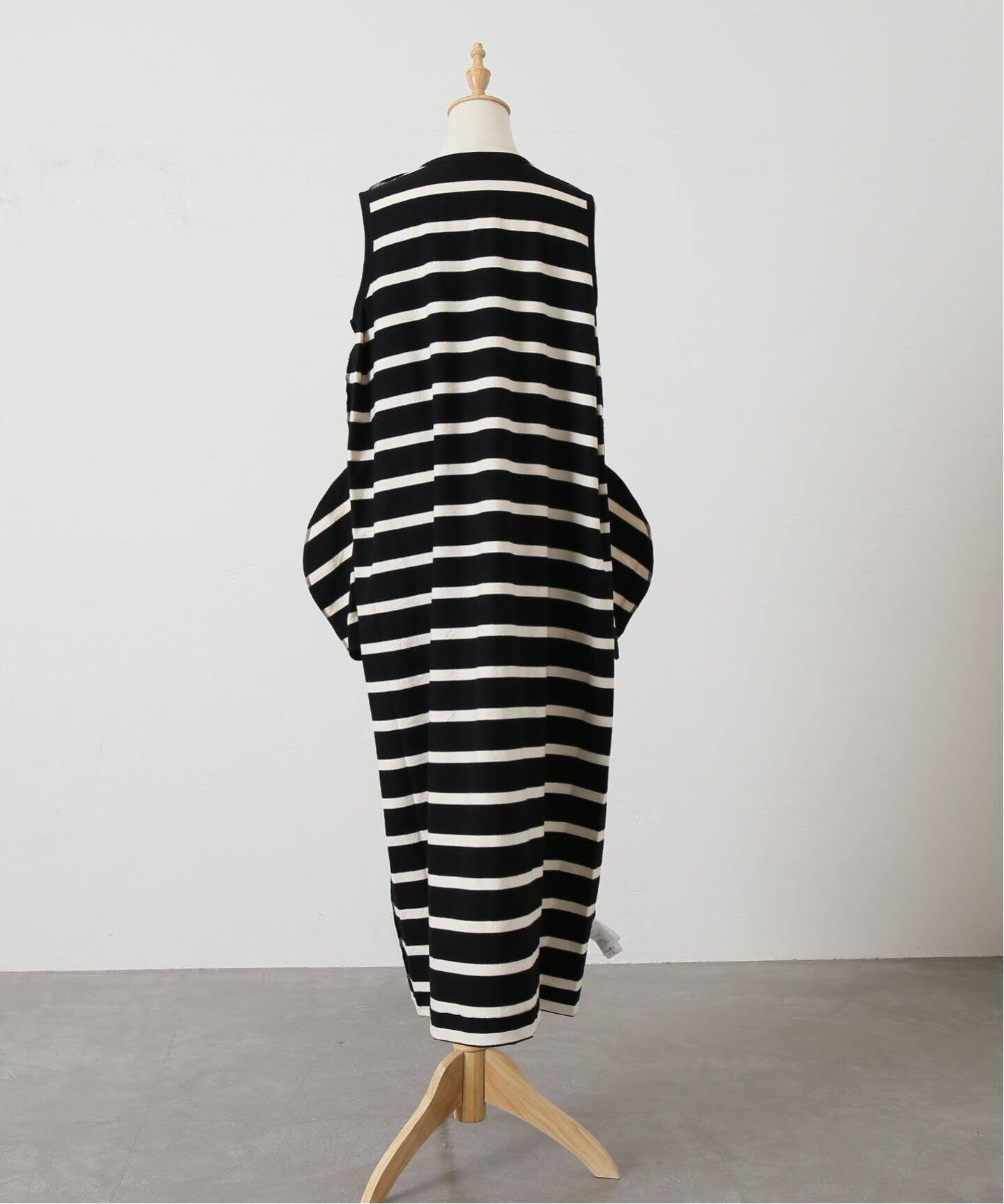 オーガニックコットンボーダーノースリーブワンピース（ワンピース  