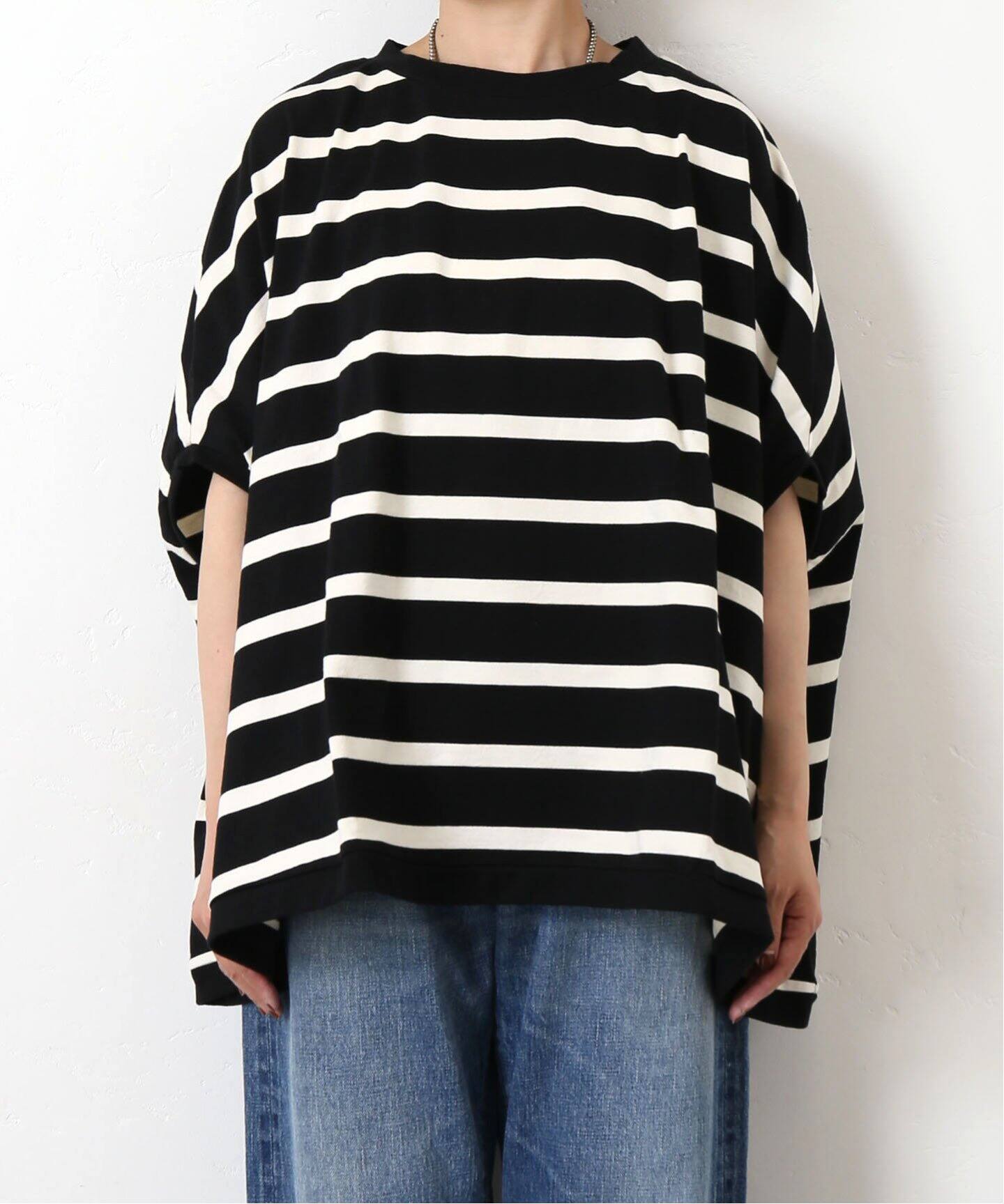 journal standard luxe オーガニックコットンボーダーポンチョ 