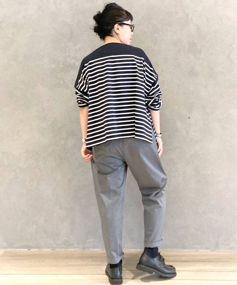 パネルボーダー ボートネックプルオーバー（Tシャツ／カットソー 