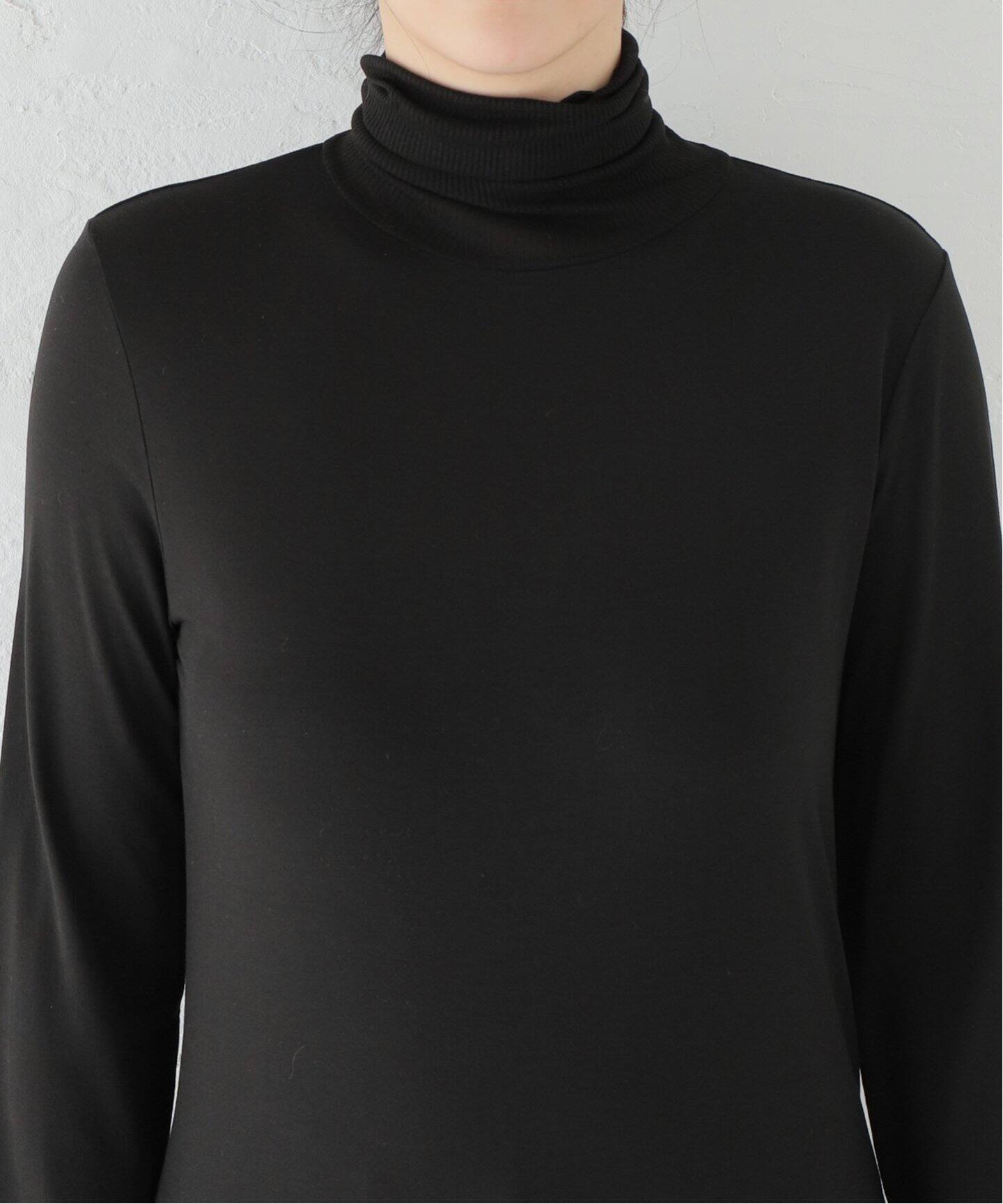 ATON/エイトン】MODAL SILK JERSEY HIGHNECK LONG SLE（Tシャツ 