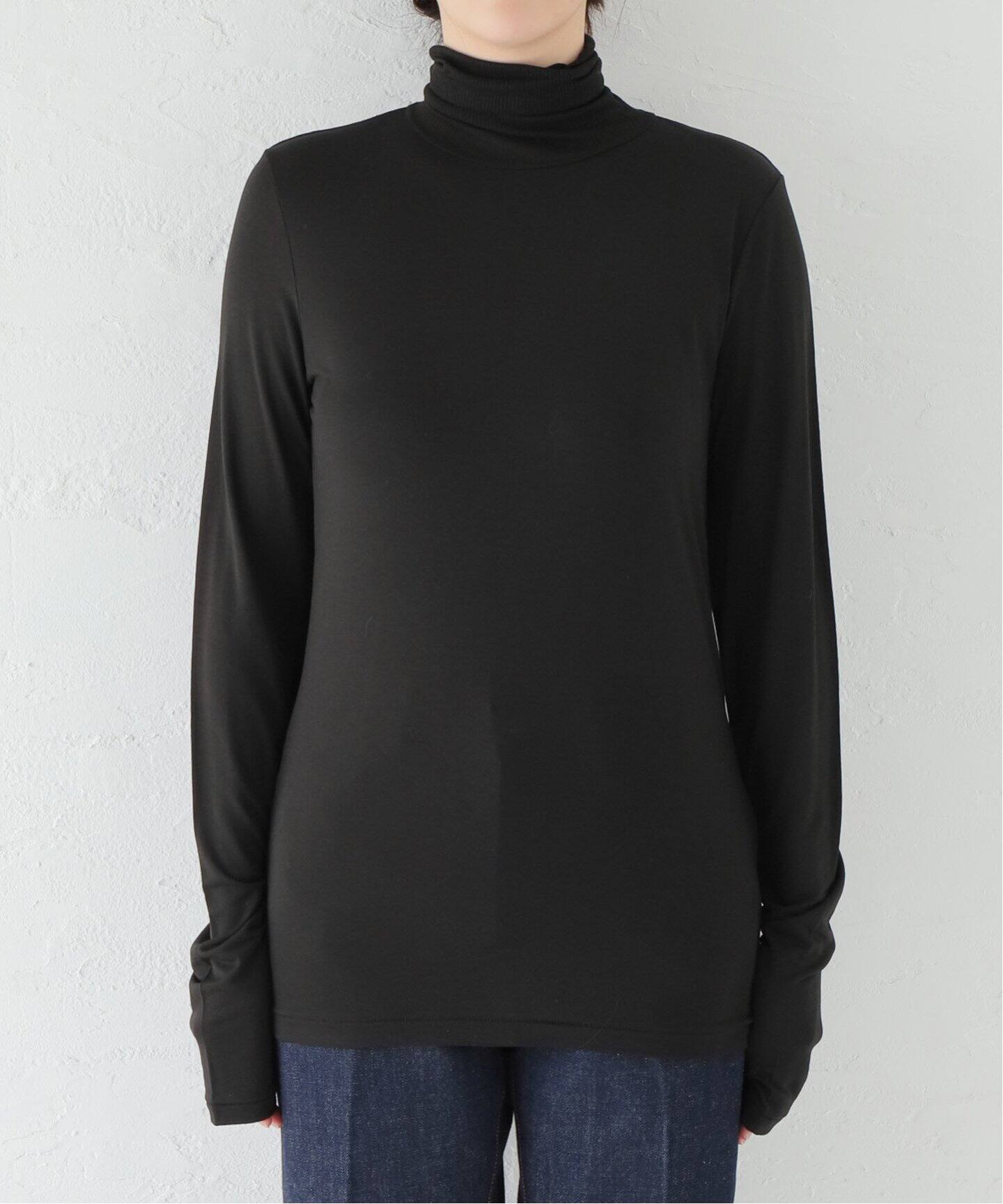 ATON/エイトン】MODAL SILK JERSEY HIGHNECK LONG SLE（Tシャツ 