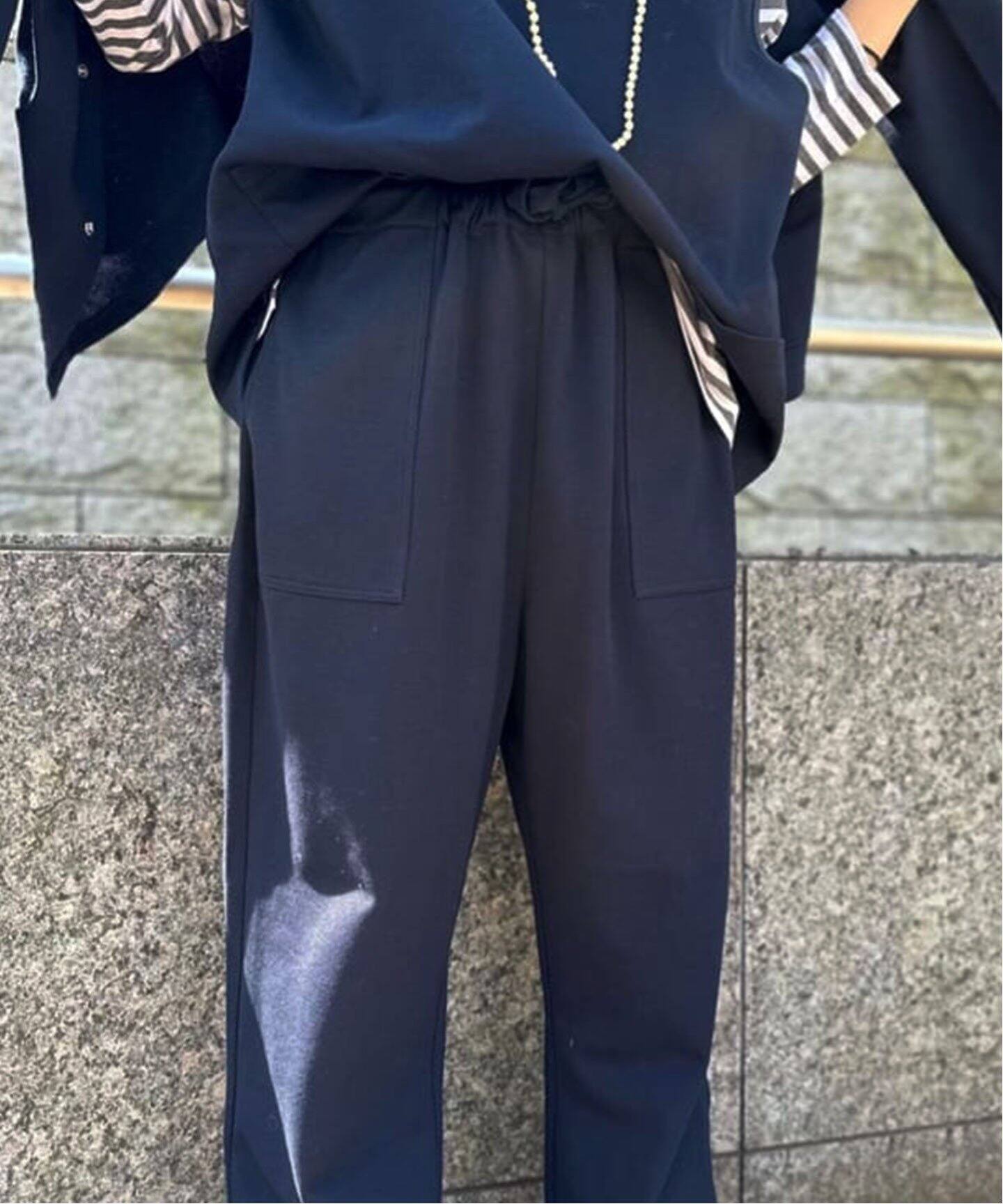 chimala/チマラ】 RACHEL KNIT EASY PANTS（ジャージ／トラックパンツ  