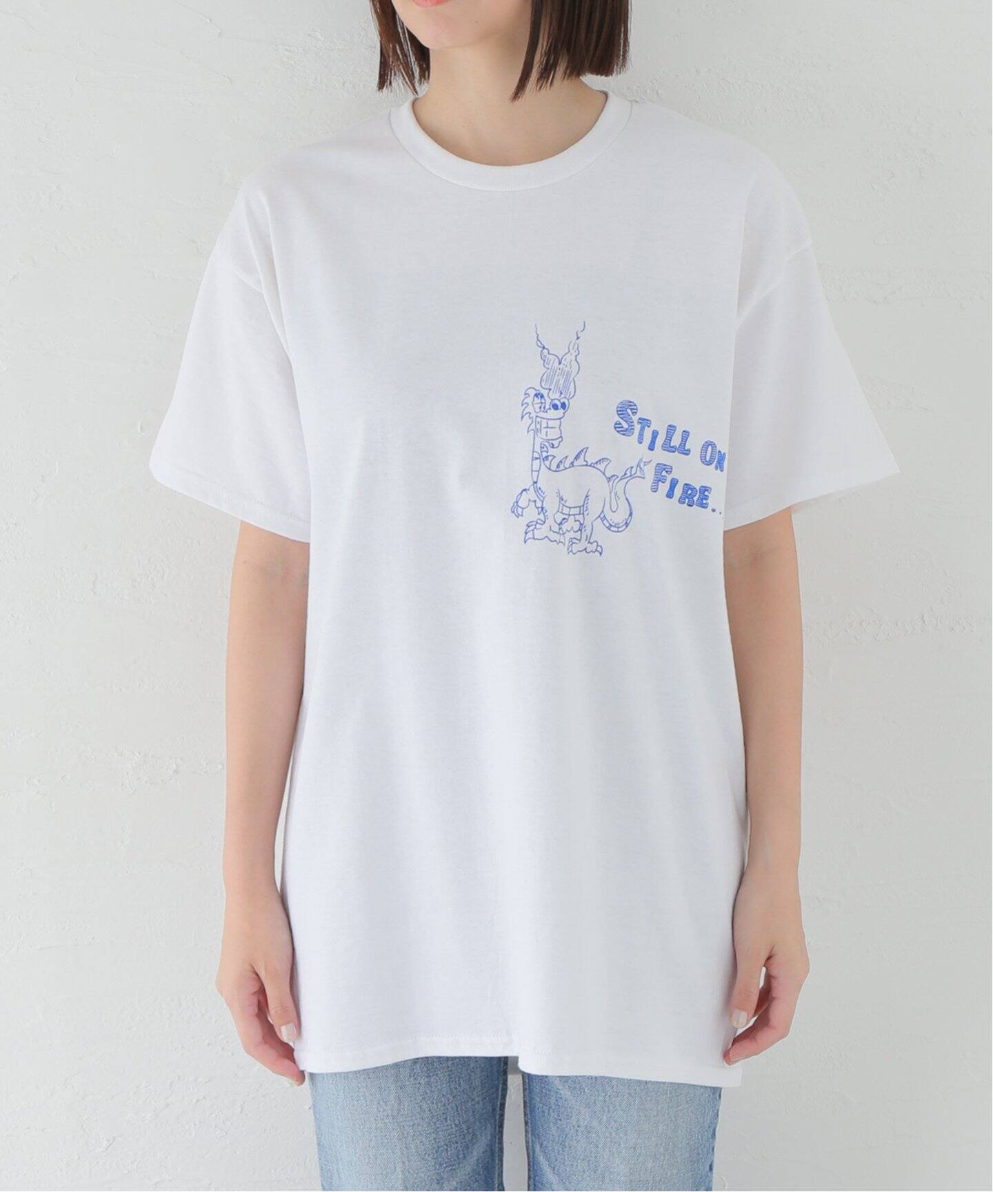chimala/チマラ】 for luxe PRINT T STILL ON FIRE（Tシャツ 