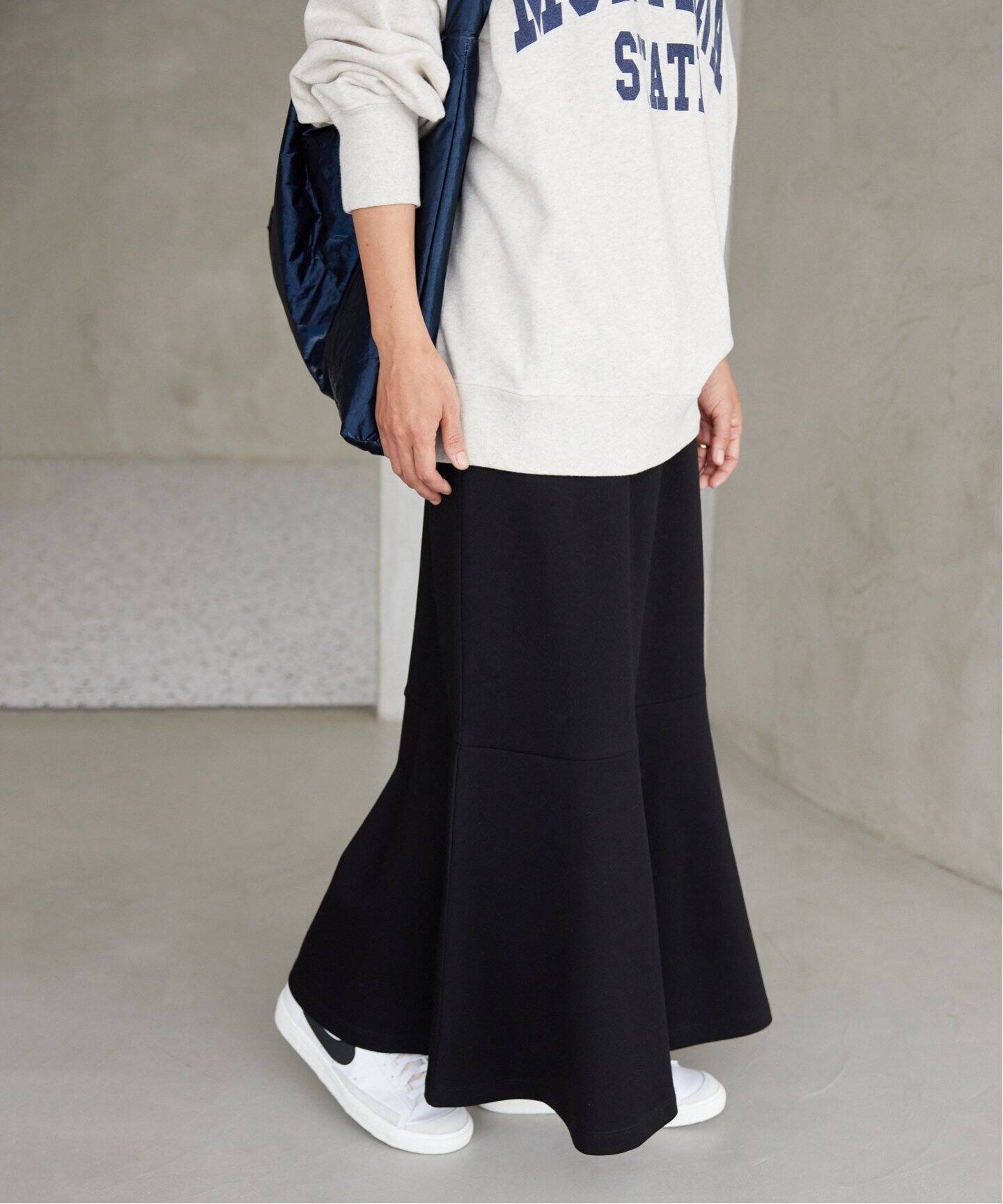 今期・タグ付・Plageのcharmセミフレアスカート （GREYCHORD/グレー  