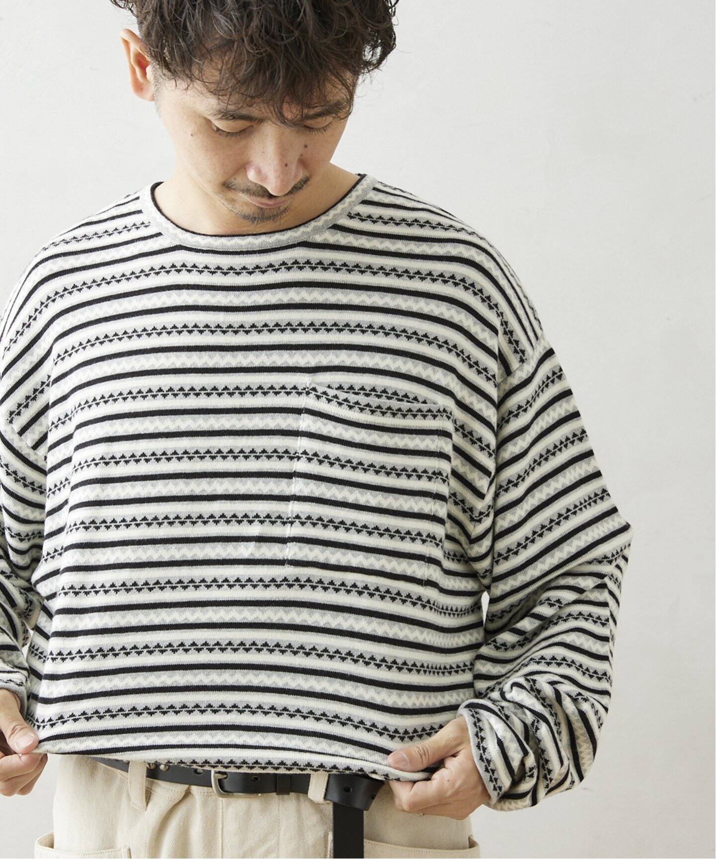 ボーダー長袖Tシャツ カットソー （J