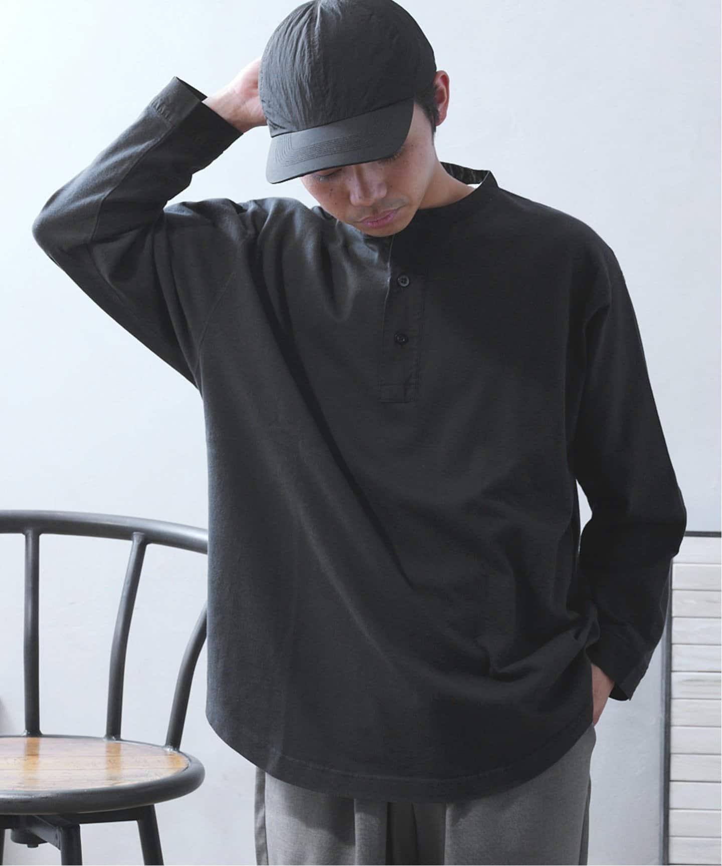 美しい TWILL ARMY / ロング ヘンリーネック アーミーツイル】別注 トップス