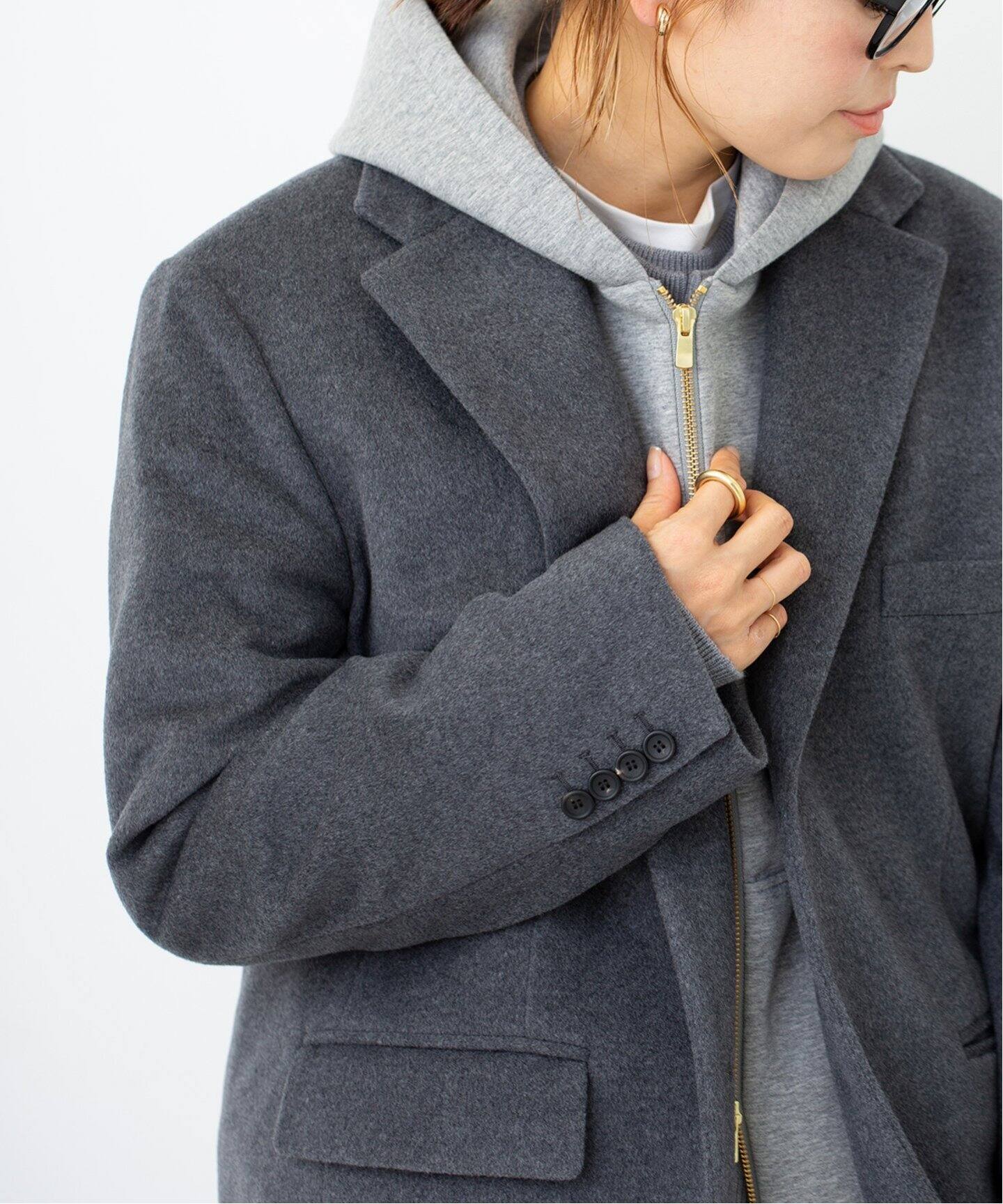 Oversized ジップ フーディー（パーカー）｜Deuxieme Classe 