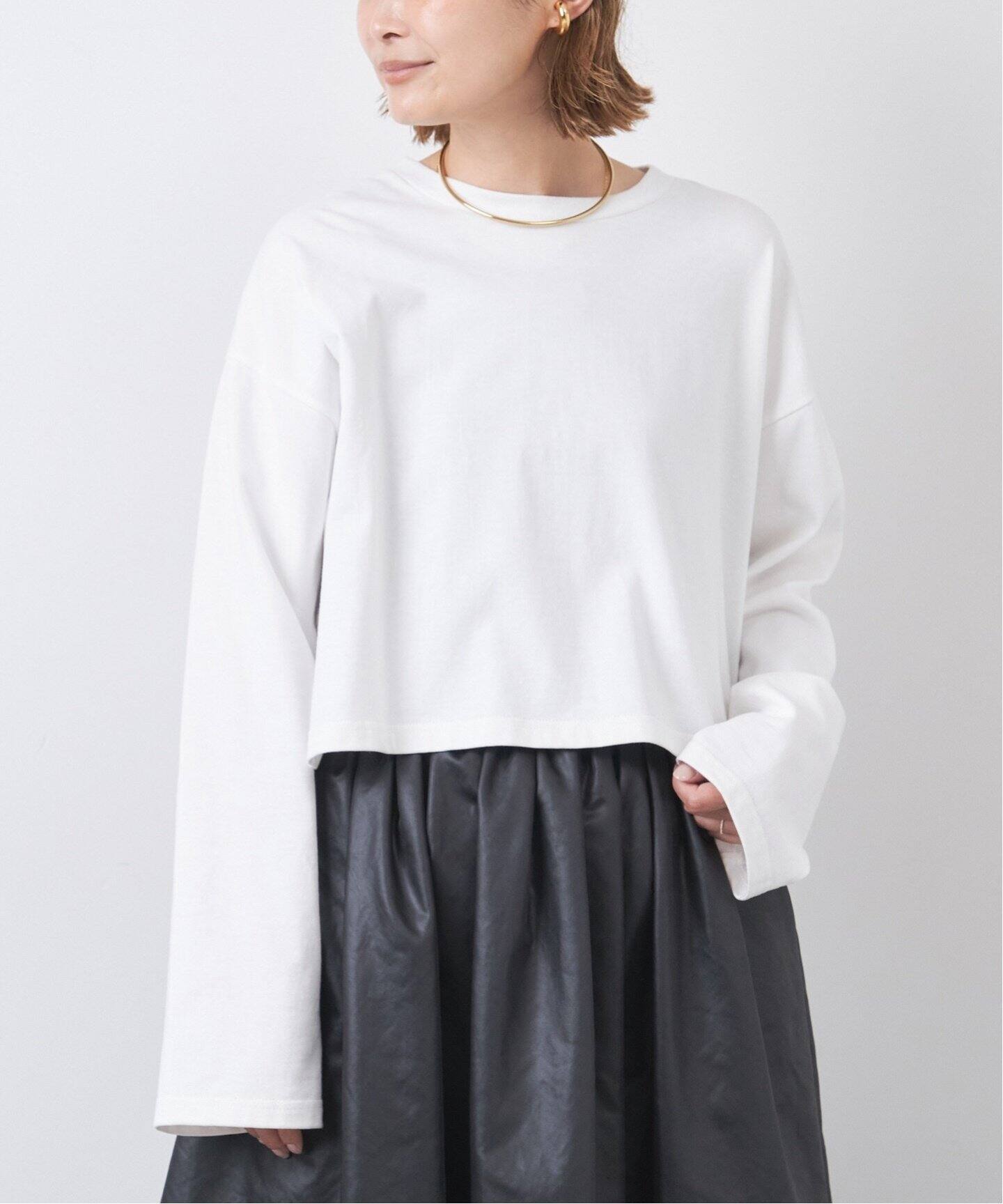クロップド ロングスリーブ Tシャツ（Tシャツ／カットソー）｜Deuxieme  