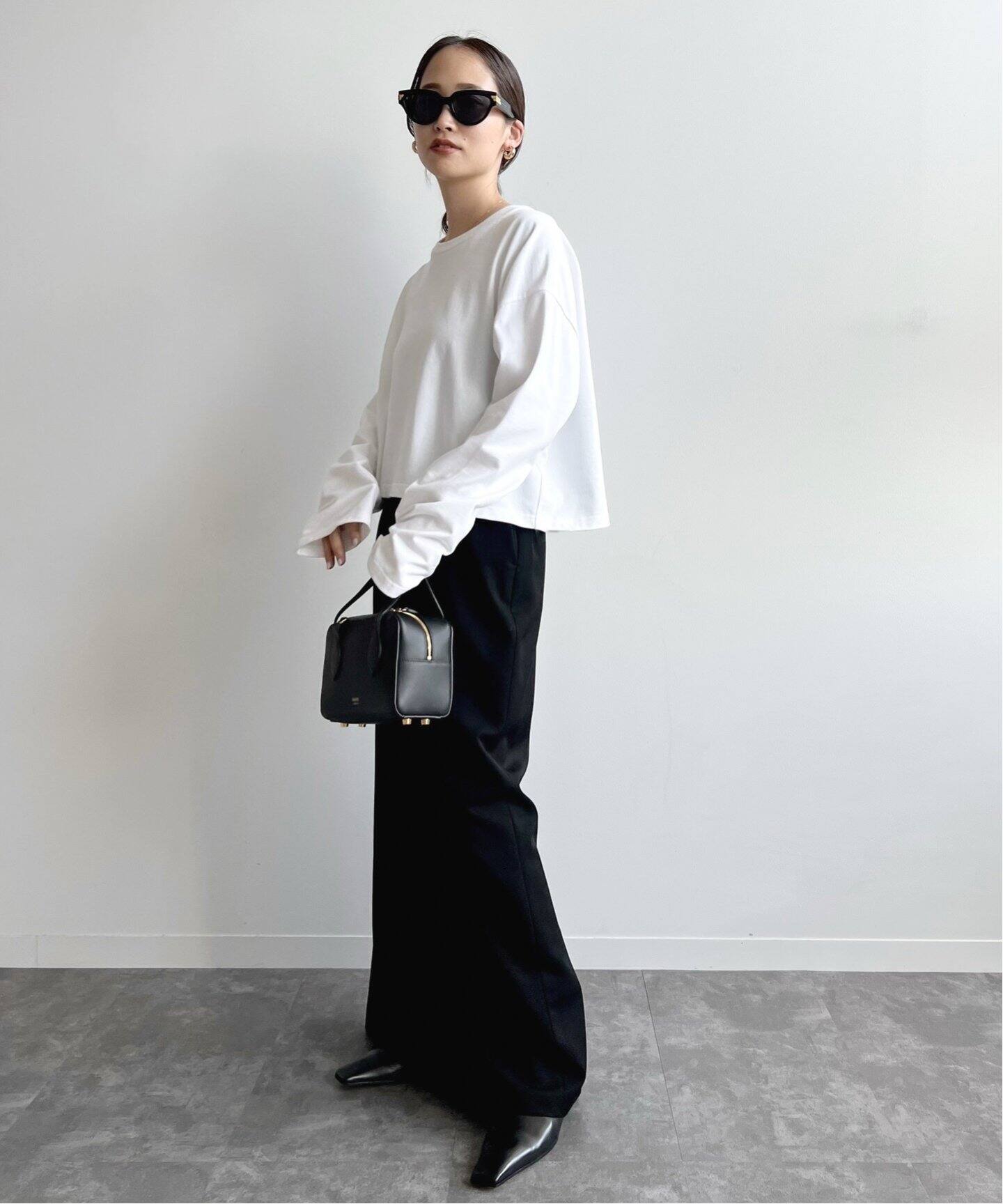 クロップド ロングスリーブ Tシャツ（Tシャツ／カットソー）｜Deuxieme  