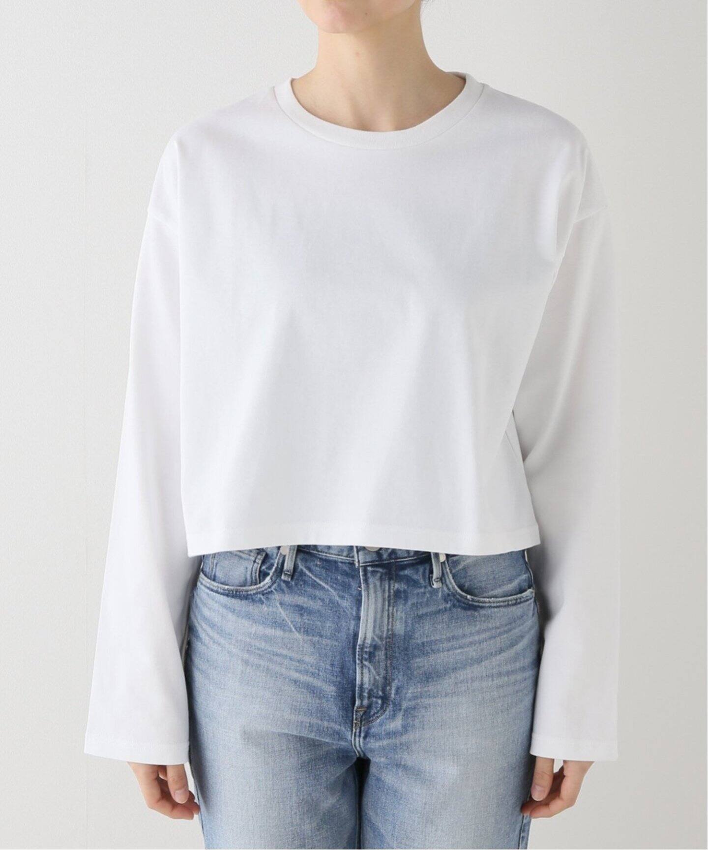クロップド ロングスリーブ Tシャツ（Tシャツ／カットソー）｜Deuxieme 