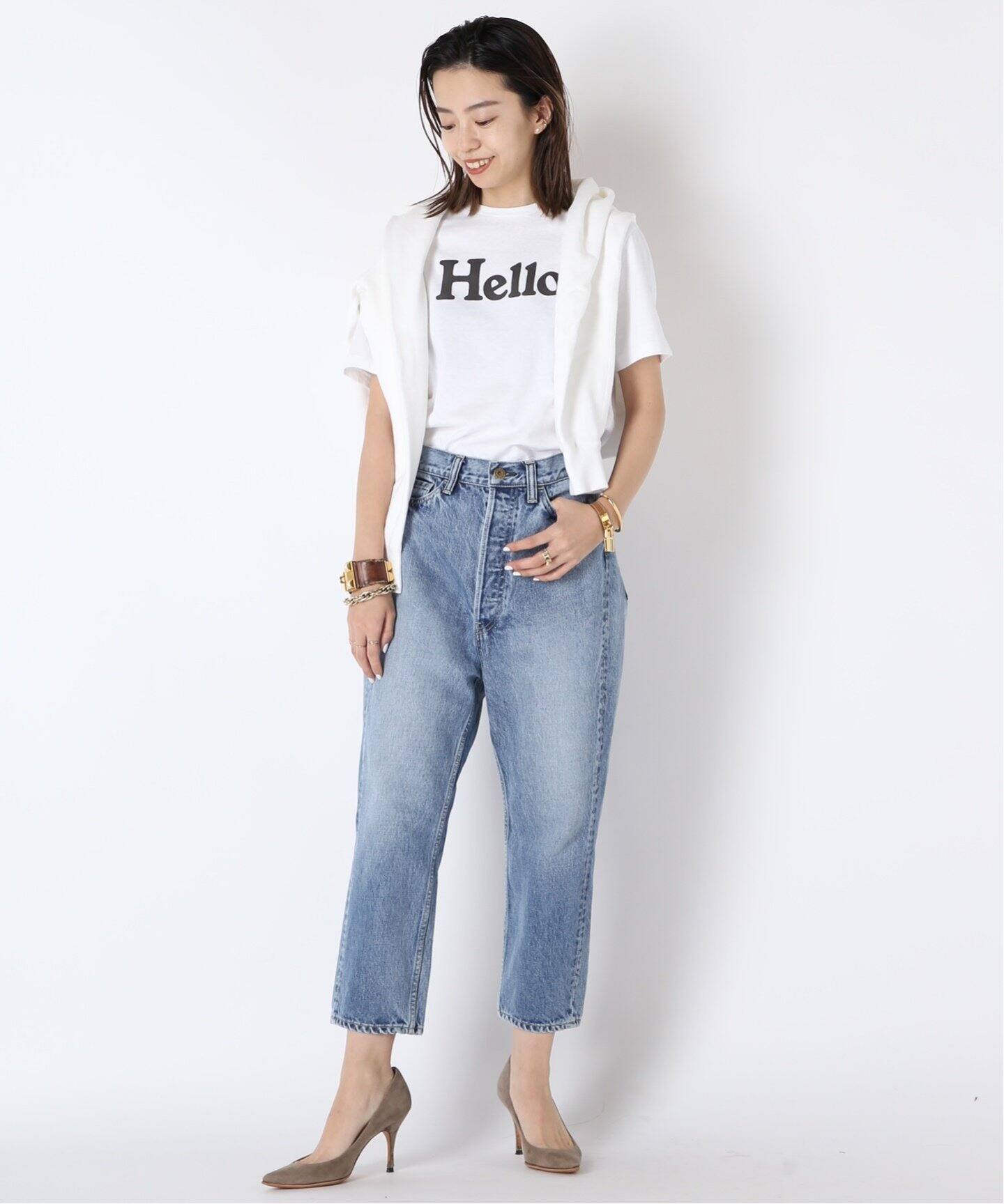 MADISONBLUE/マディソンブルー】HELLO CREW NECK Tシャツ（Tシャツ 