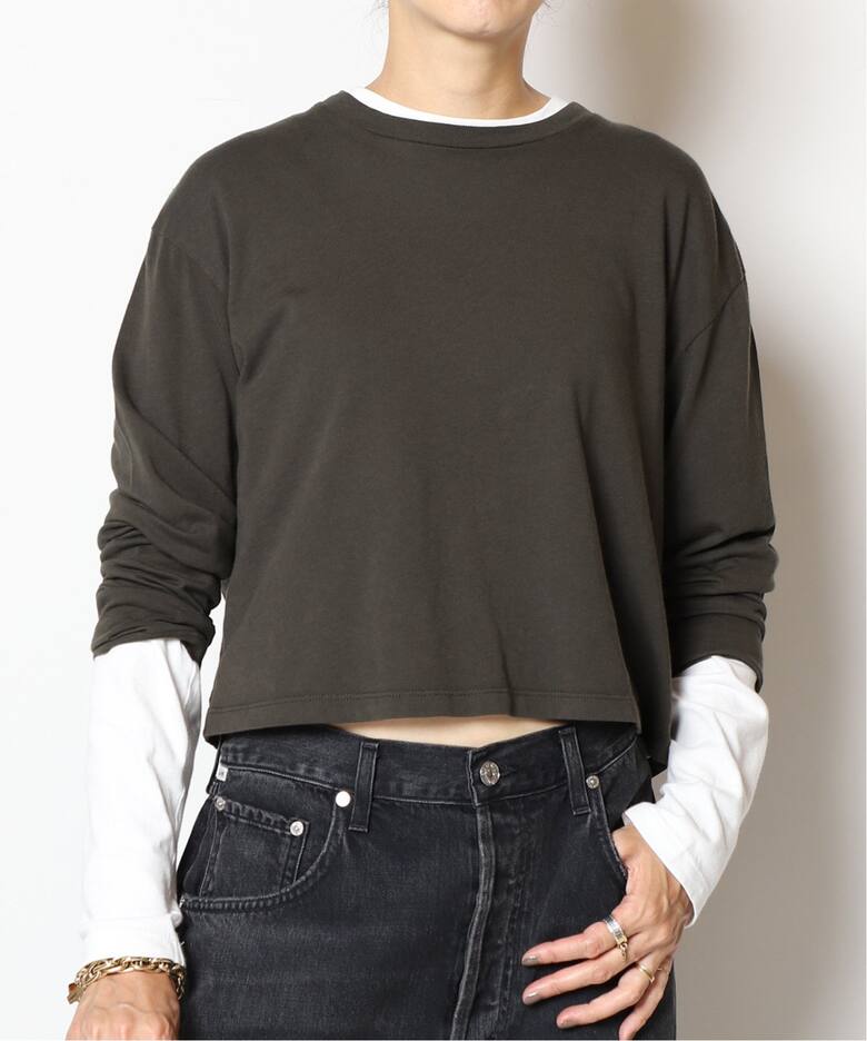 A GOLD E/エーゴールドイー】CROPPED Tシャツ（Tシャツ／カットソー 