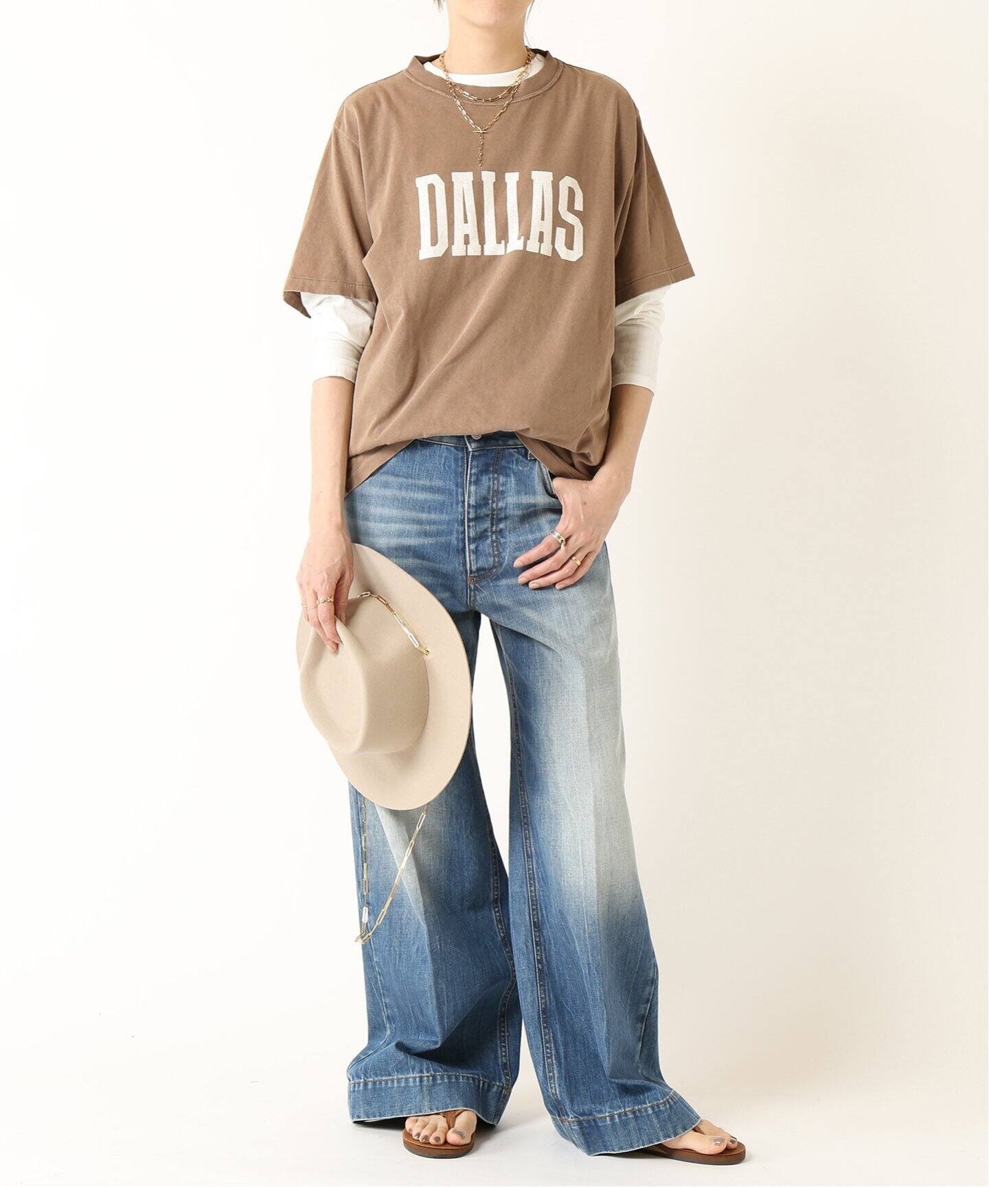 REMI RELIEF/レミレリーフ】DALLAS Tシャツ(BROWN)（Tシャツ  