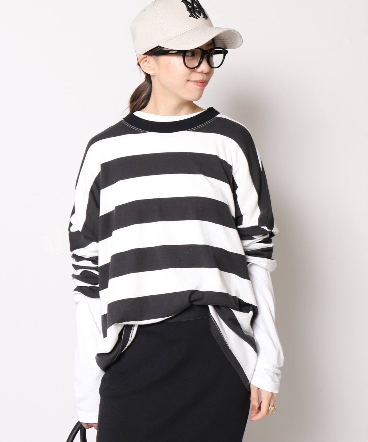 ASKK NY/エーエスケーケーエヌワイ】STRIPE LONG Tシャツ（Tシャツ 