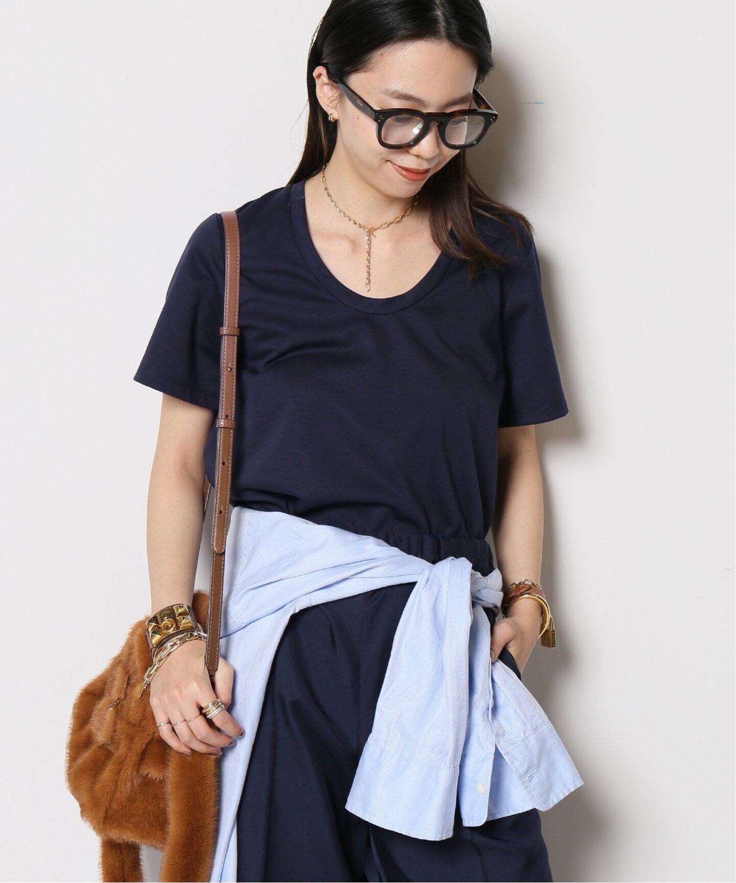 Col Pierrot/コルピエロ】Uネック Tシャツ（Tシャツ／カットソー  