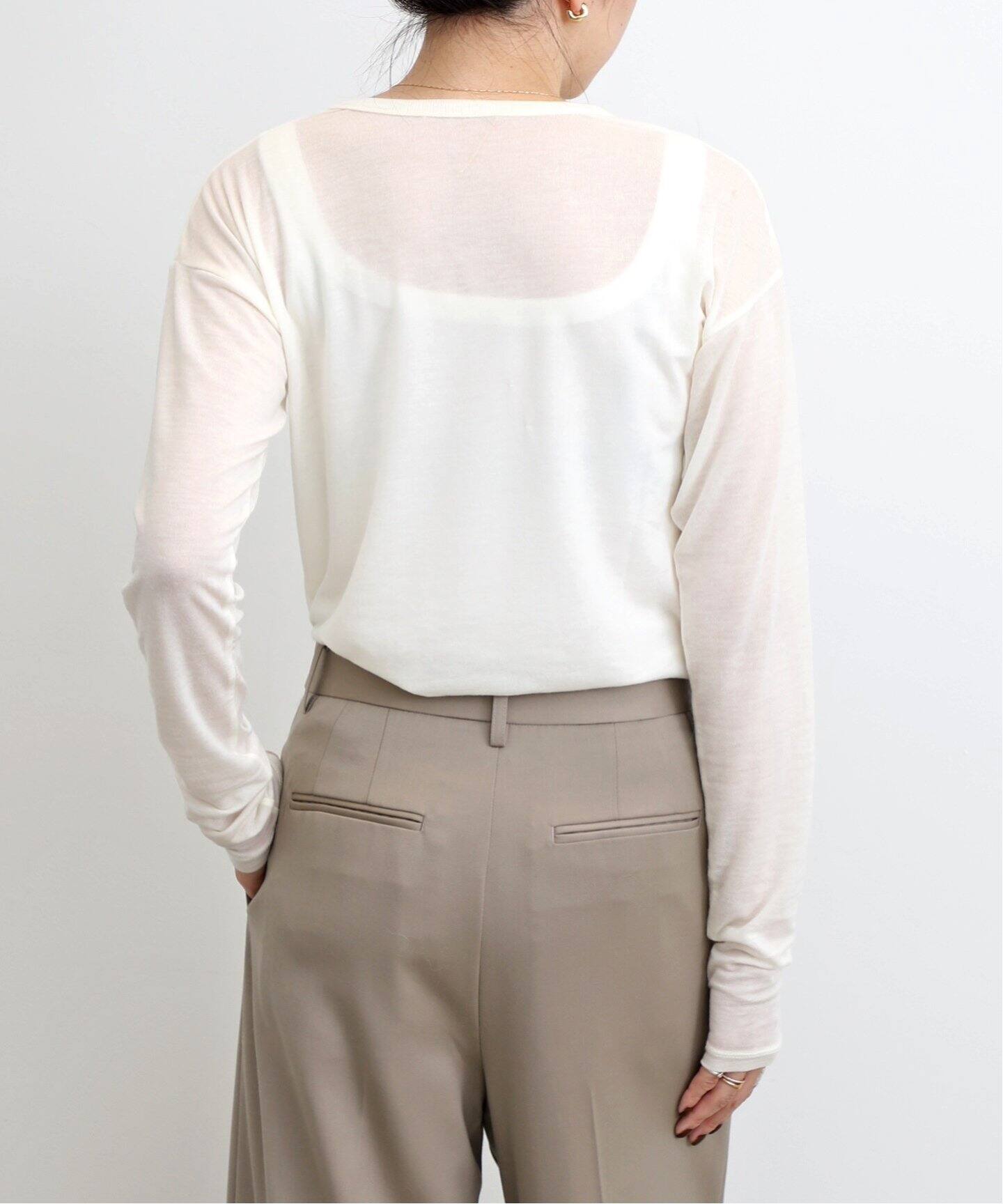 Cashmere Silk Sheer T Shirt（Tシャツ／カットソー）｜L