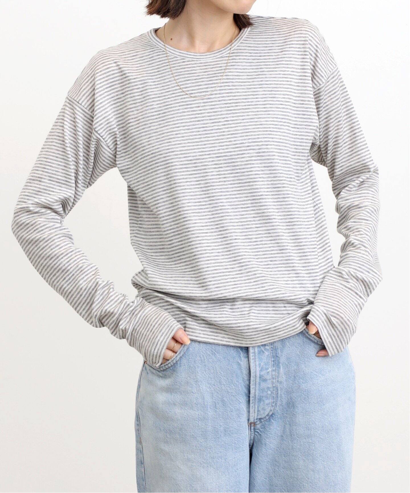 Sheer Border T Shirt（Tシャツ／カットソー）｜L 