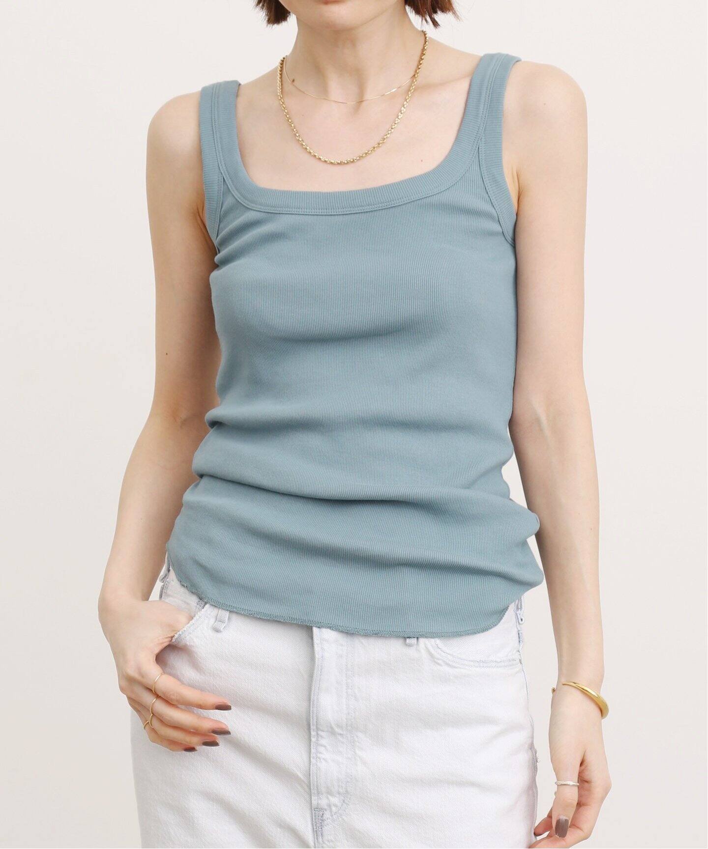 GOOD GRIEF!/グッドグリーフ】SQUARE NECK TANK TOP（タンクトップ 