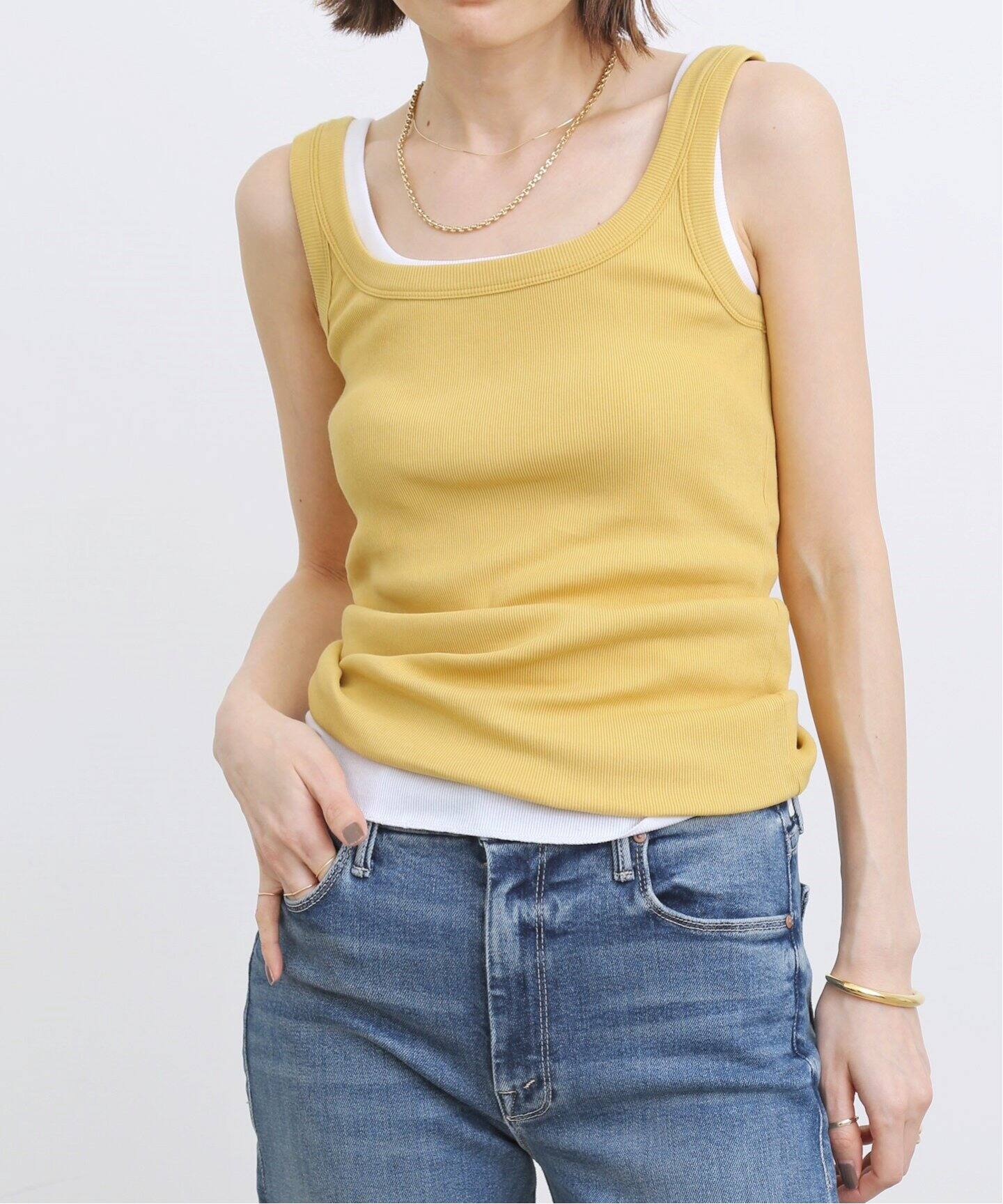 GOOD GRIEF!/グッドグリーフ】SQUARE NECK TANK TOP（タンクトップ 