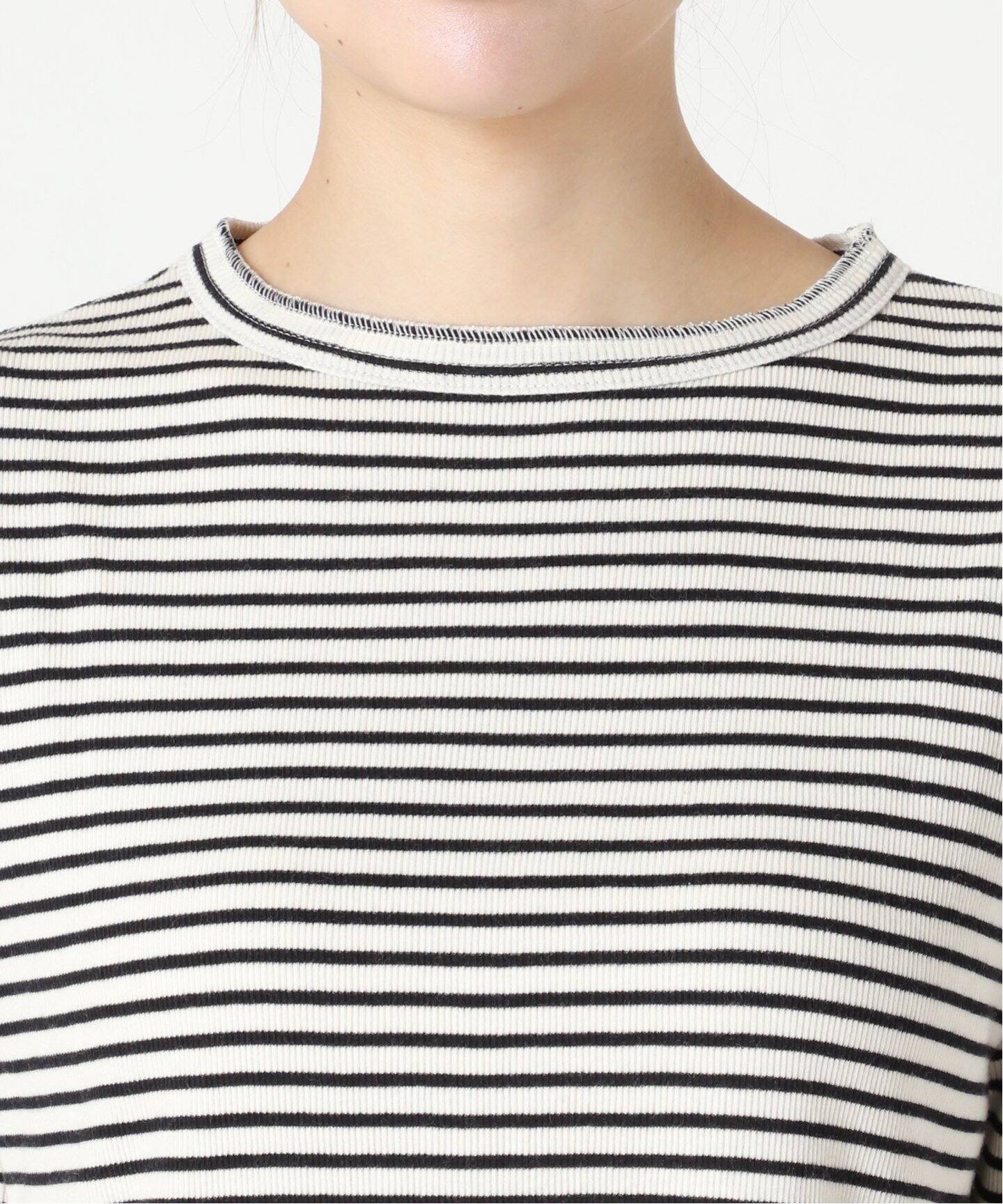 Border Rib Longsleeve T-sh（Tシャツ／カットソー）｜L 