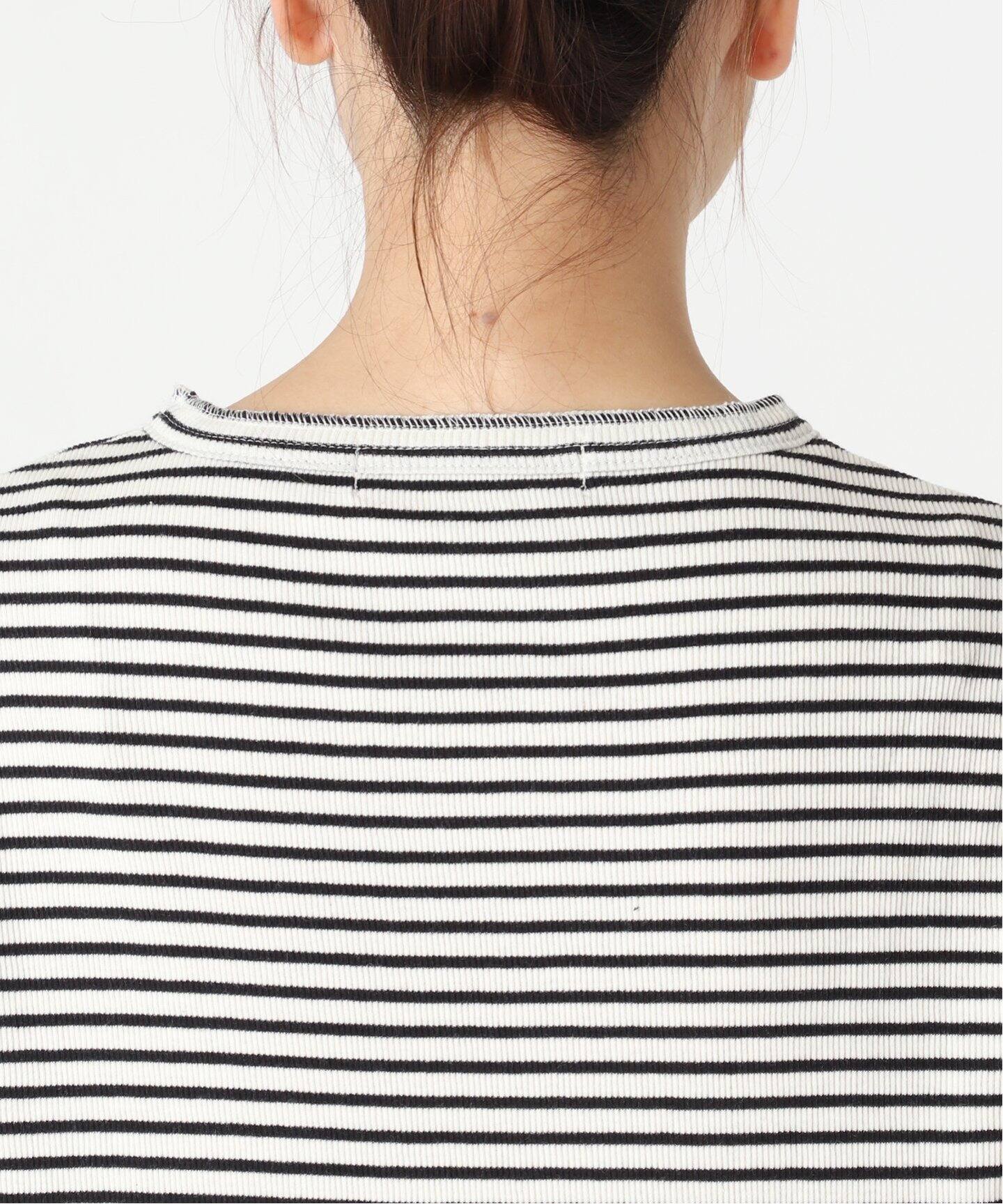 Border Rib Longsleeve T-sh（Tシャツ／カットソー）｜L 