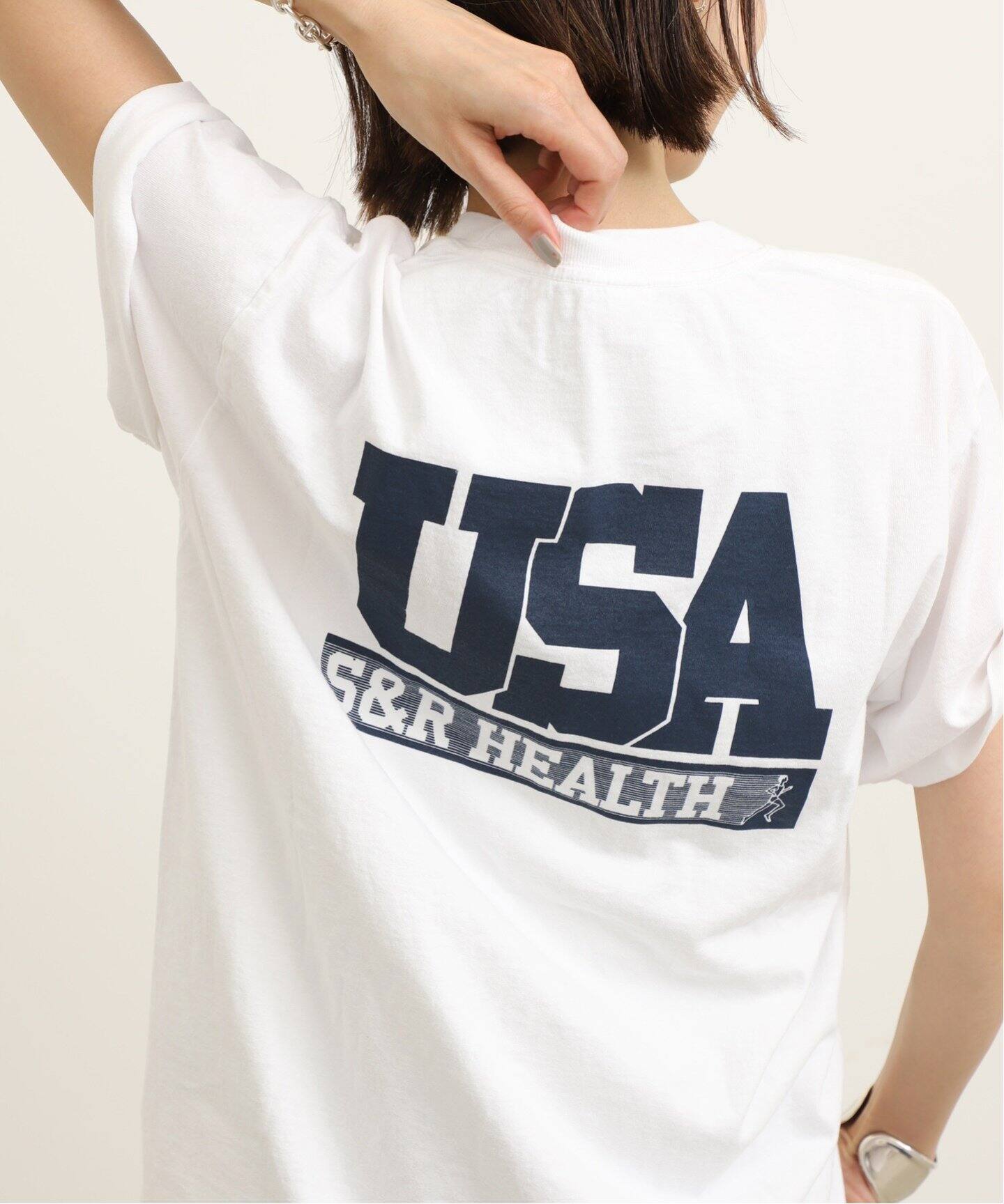 SPORTY&RICH】スポーティアンドリッチ】 TEAM USA T-SHIRT（Tシャツ 