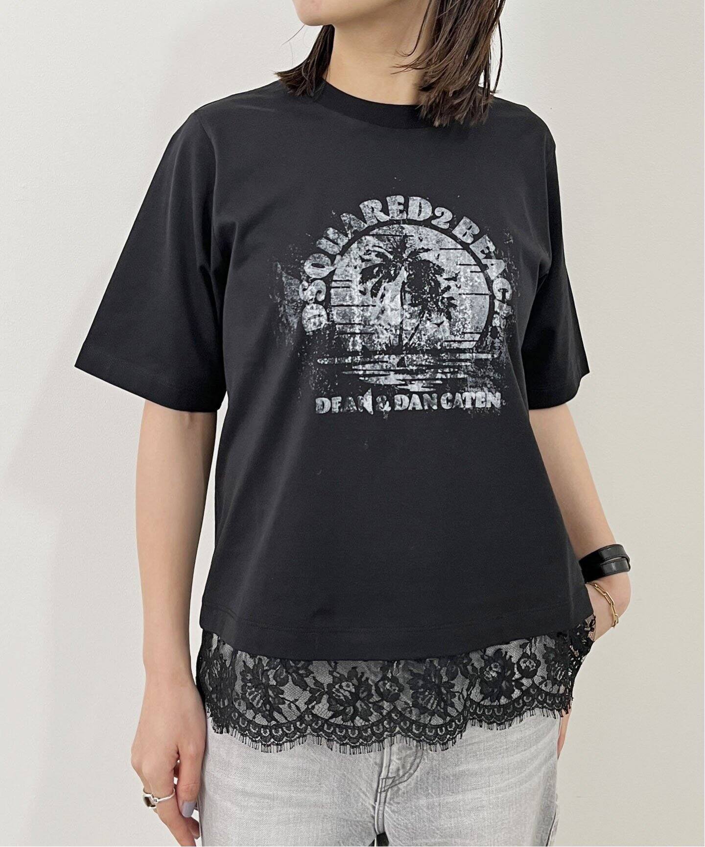 DSQUARED2/ディースクエアード】BEACH LACE T-SH（Tシャツ／カットソー  