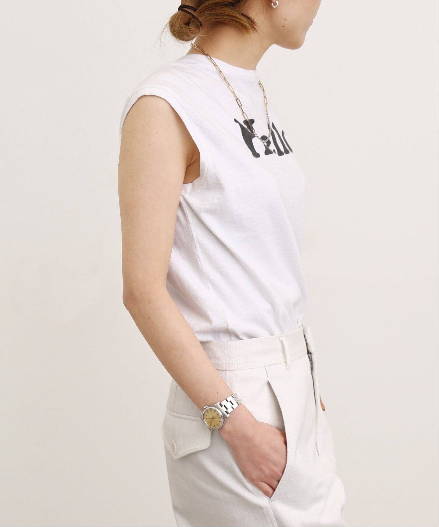 MADISONBLUE/マディソンブルー】HELLO NO SLEEVE TEE（タンクトップ  