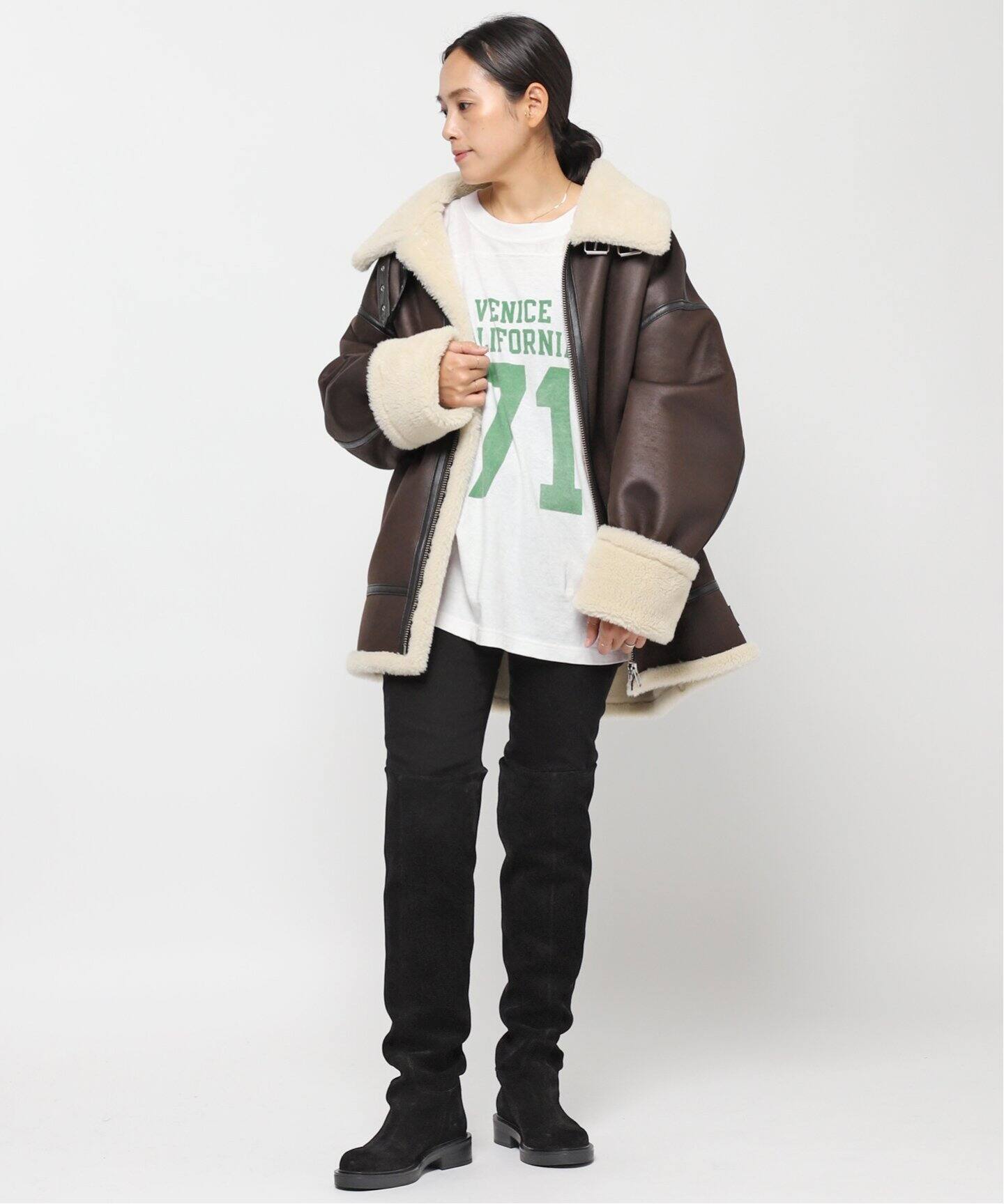 R JUBILEE（アールジュビリー）キルティング中綿 ノーカラーコート  