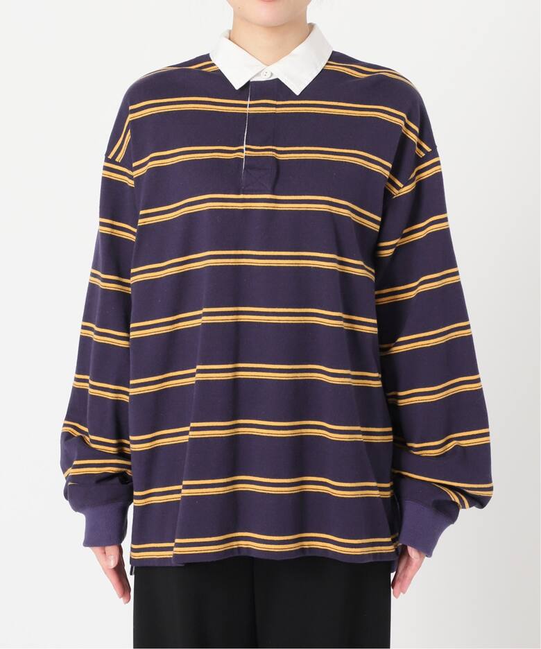 AMERICANA/アメリカーナ】別注 ボーダーラグビーシャツ（Tシャツ  