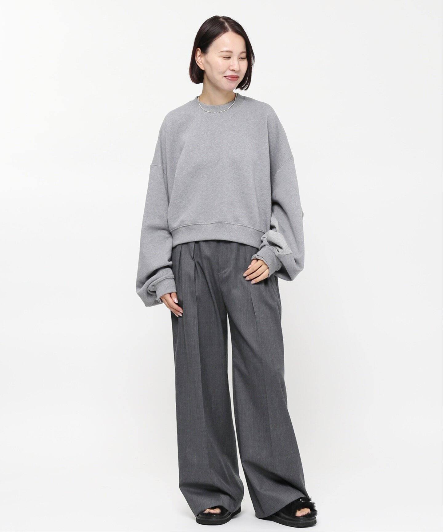 PRE_/プレ】別注cropped Big sleeve sweat Pullover（スウェット）｜AP 