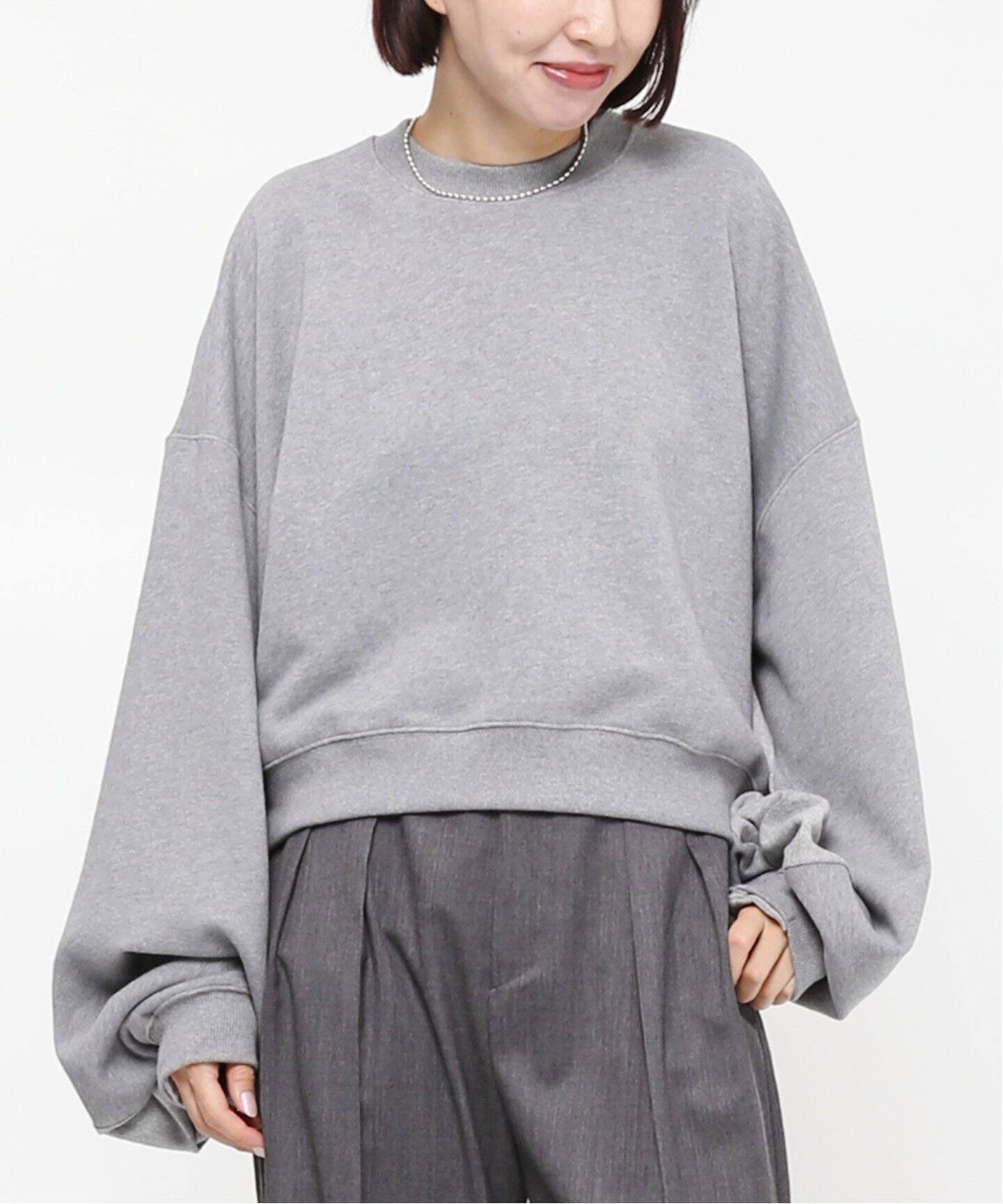 PRE_/プレ】別注cropped Big sleeve sweat Pullover（スウェット）｜AP 