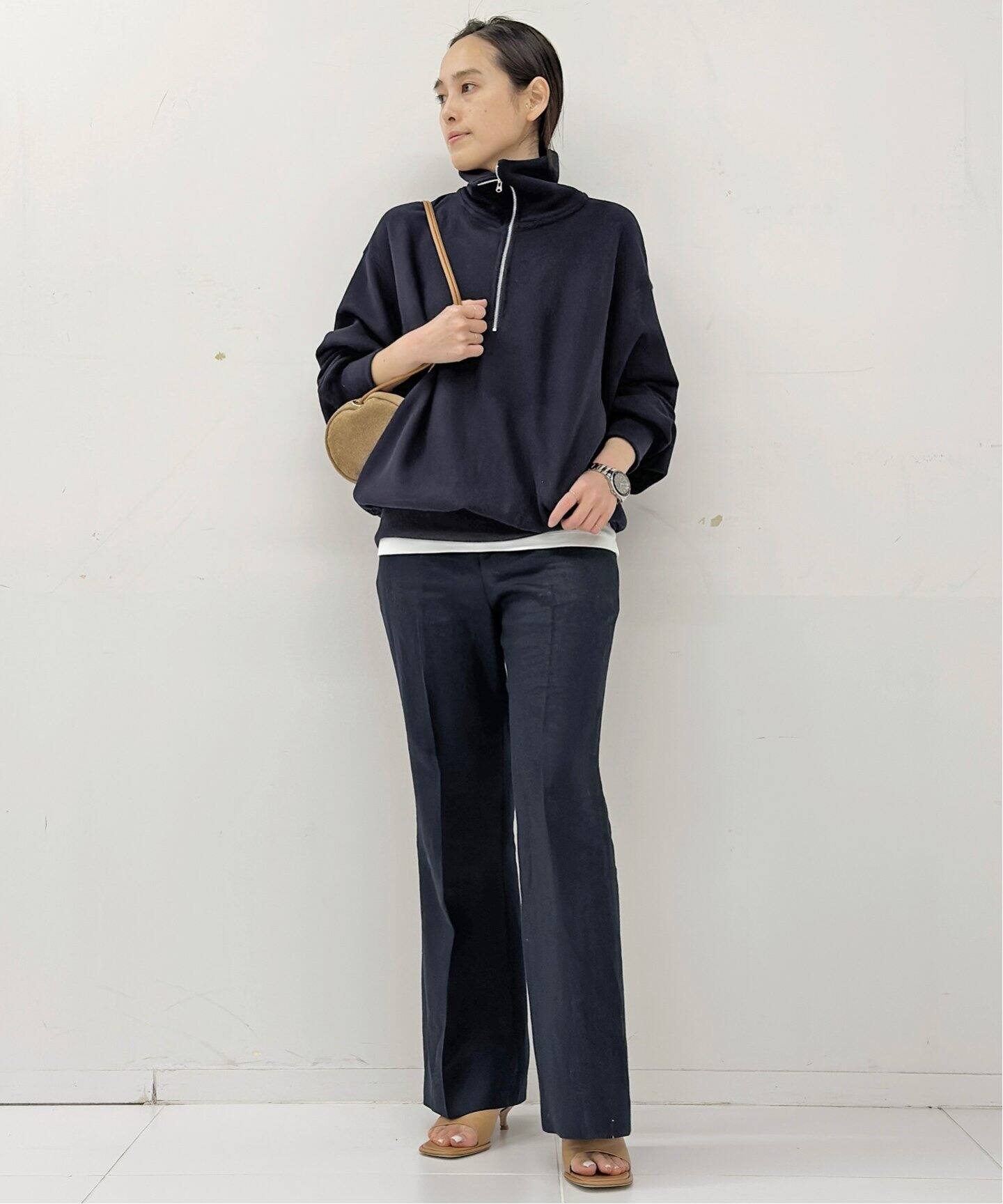 AMERICANA/アメリカーナ】 ハーフジップ スウェットプルオーバー  