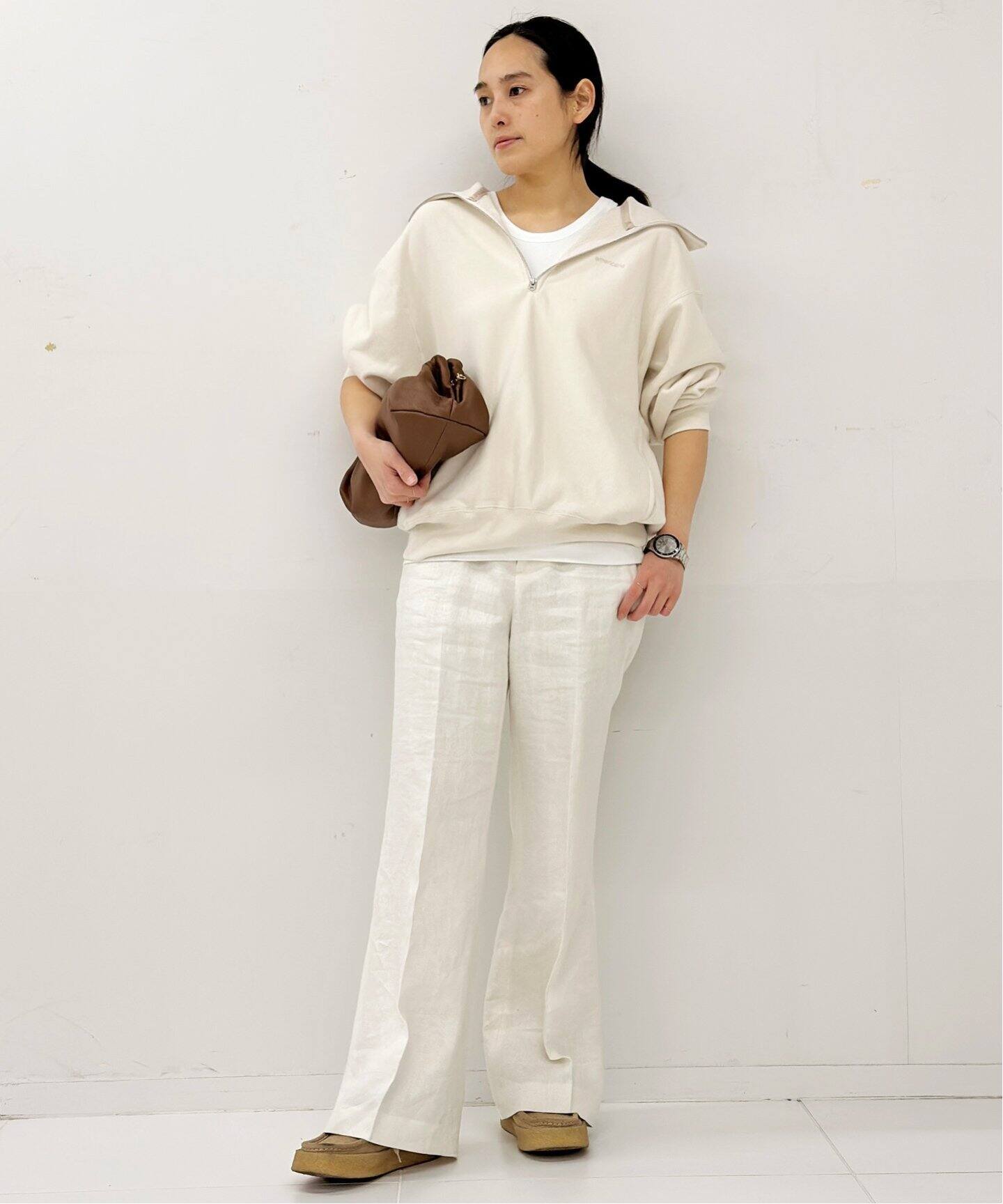 AMERICANA/アメリカーナ】 ハーフジップ スウェットプルオーバー  