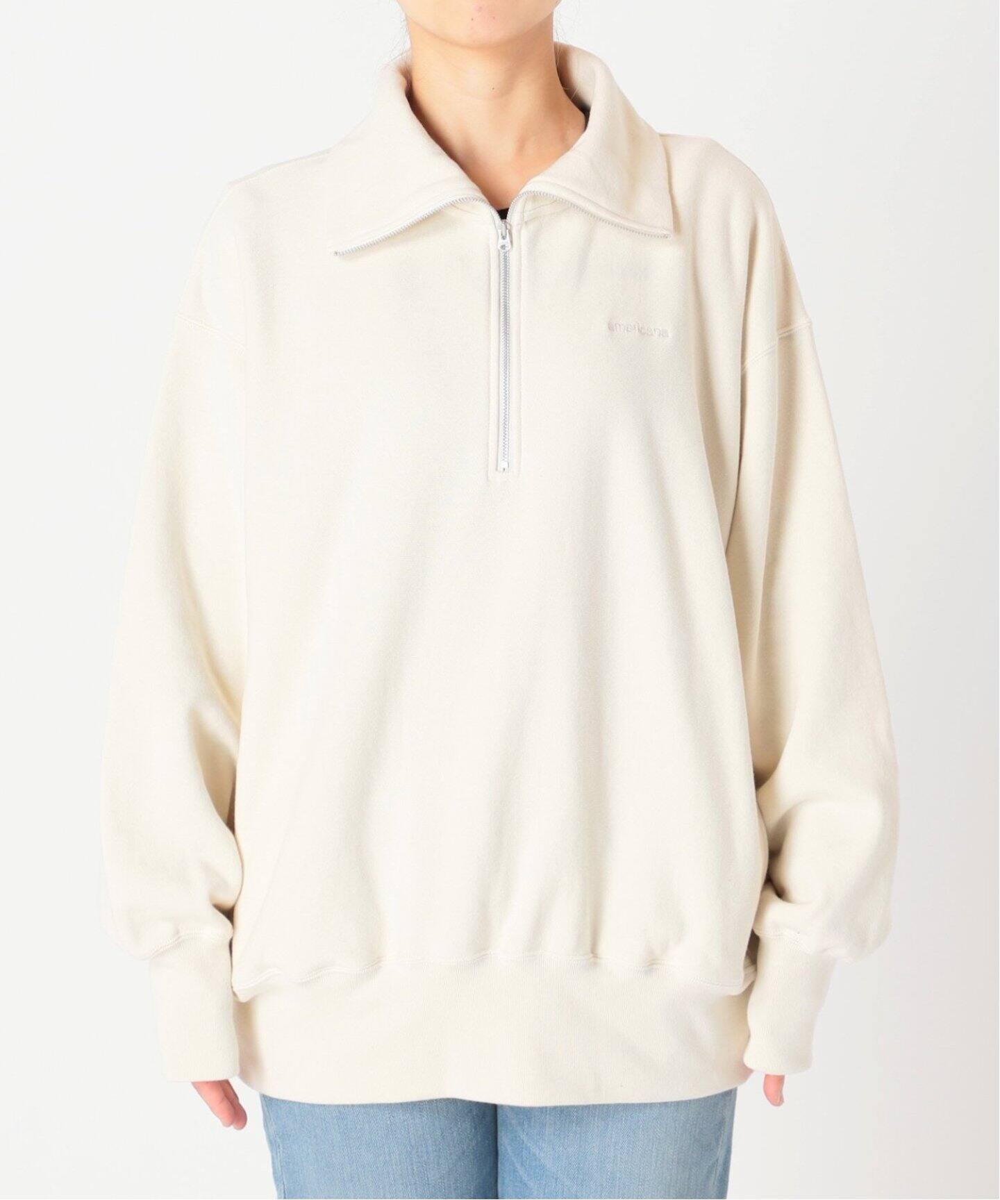AMERICANA/アメリカーナ】 ハーフジップ スウェットプルオーバー  