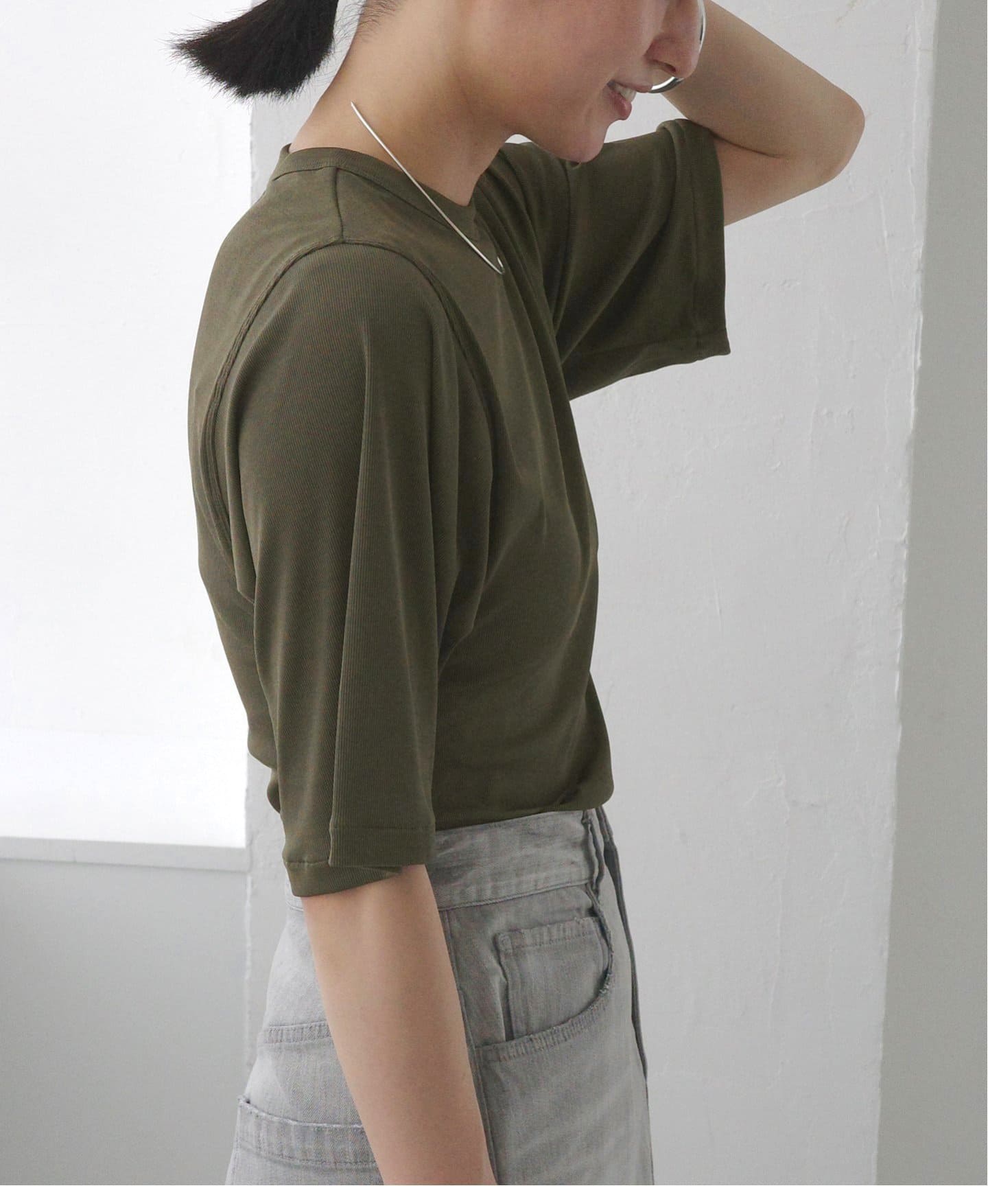 DÅWN No.4 CUP IN SHORT SLEEVES カーキ　トップス DÅWN No.4 CUP IN SHORT SLEEVES カーキ トップス DAWN/ダン
