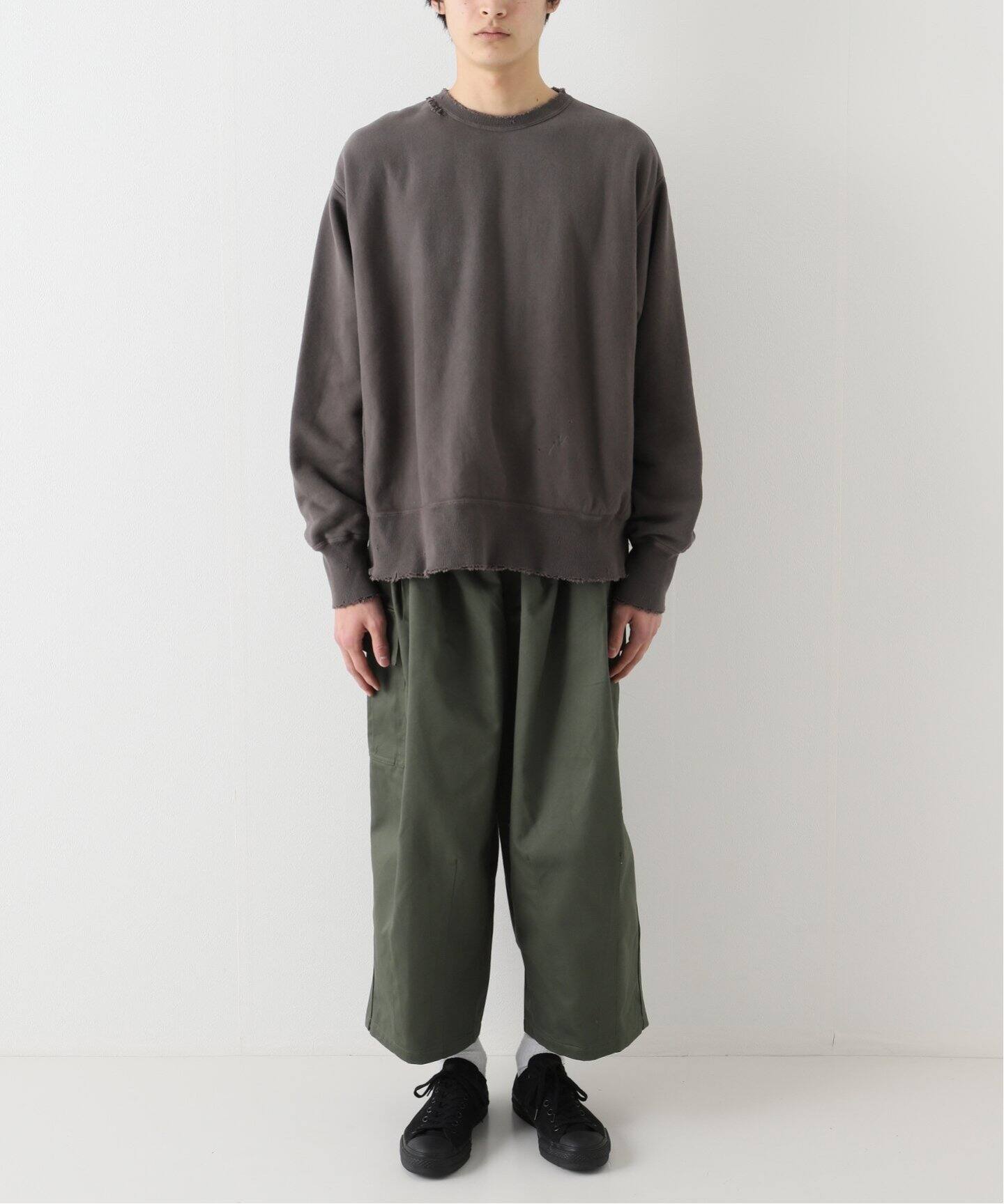 ANCELLM / アンセルム】DYED DAMAGE SWEAT SHIRT（スウェット）｜WISM 
