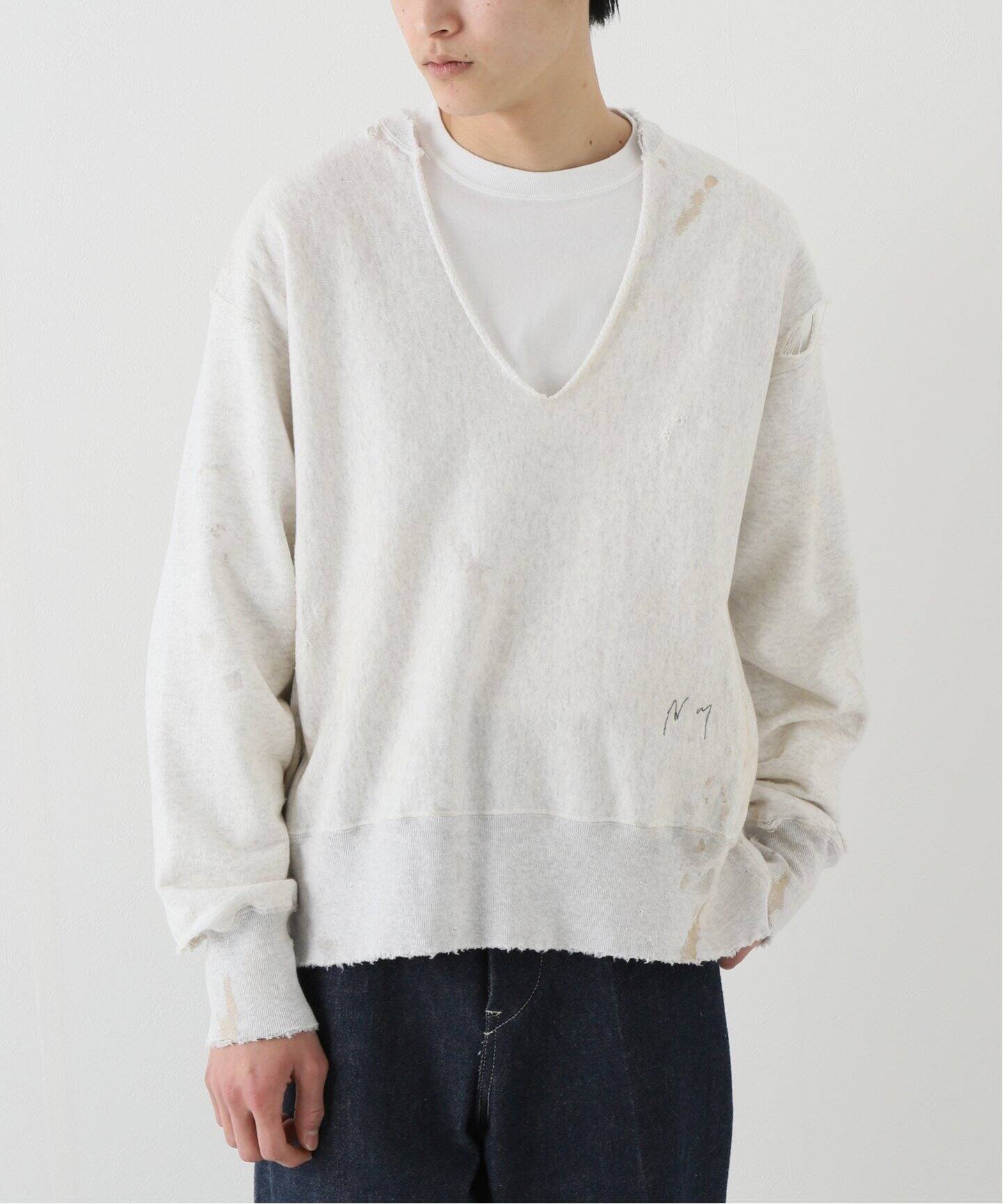 ANCELLM / アンセルム】 CRASH CREWNECK SWEAT SHIRT（スウェット  