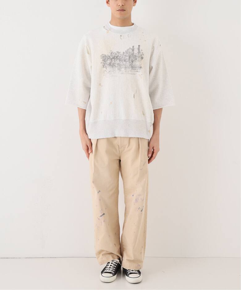 ANCELLM / アンセルム】CRASH CREWNECK 3/4 SLEEVE SWEAT（スウェット 