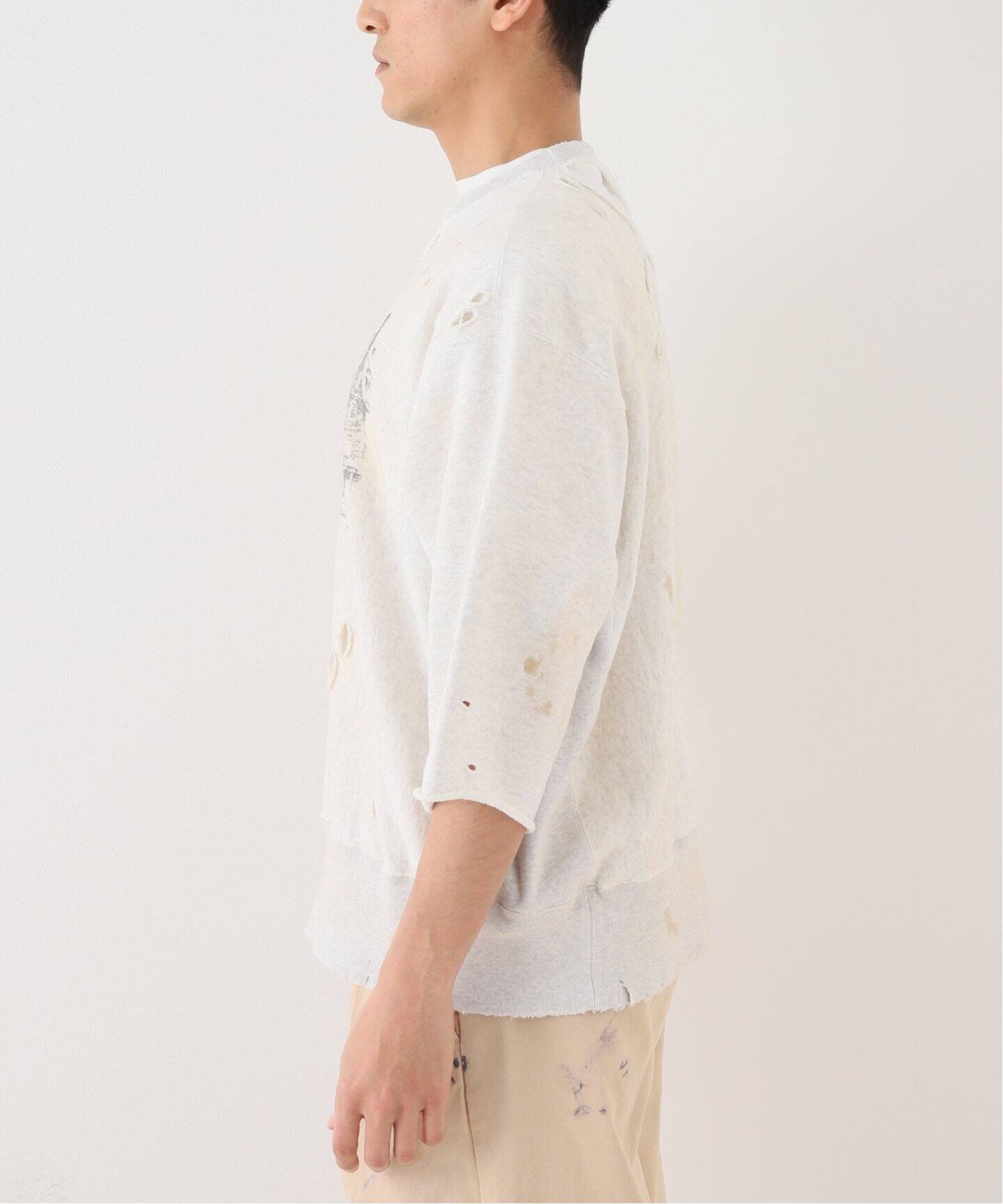 ANCELLM / アンセルム】CRASH CREWNECK 3/4 SLEEVE SWEAT（スウェット  