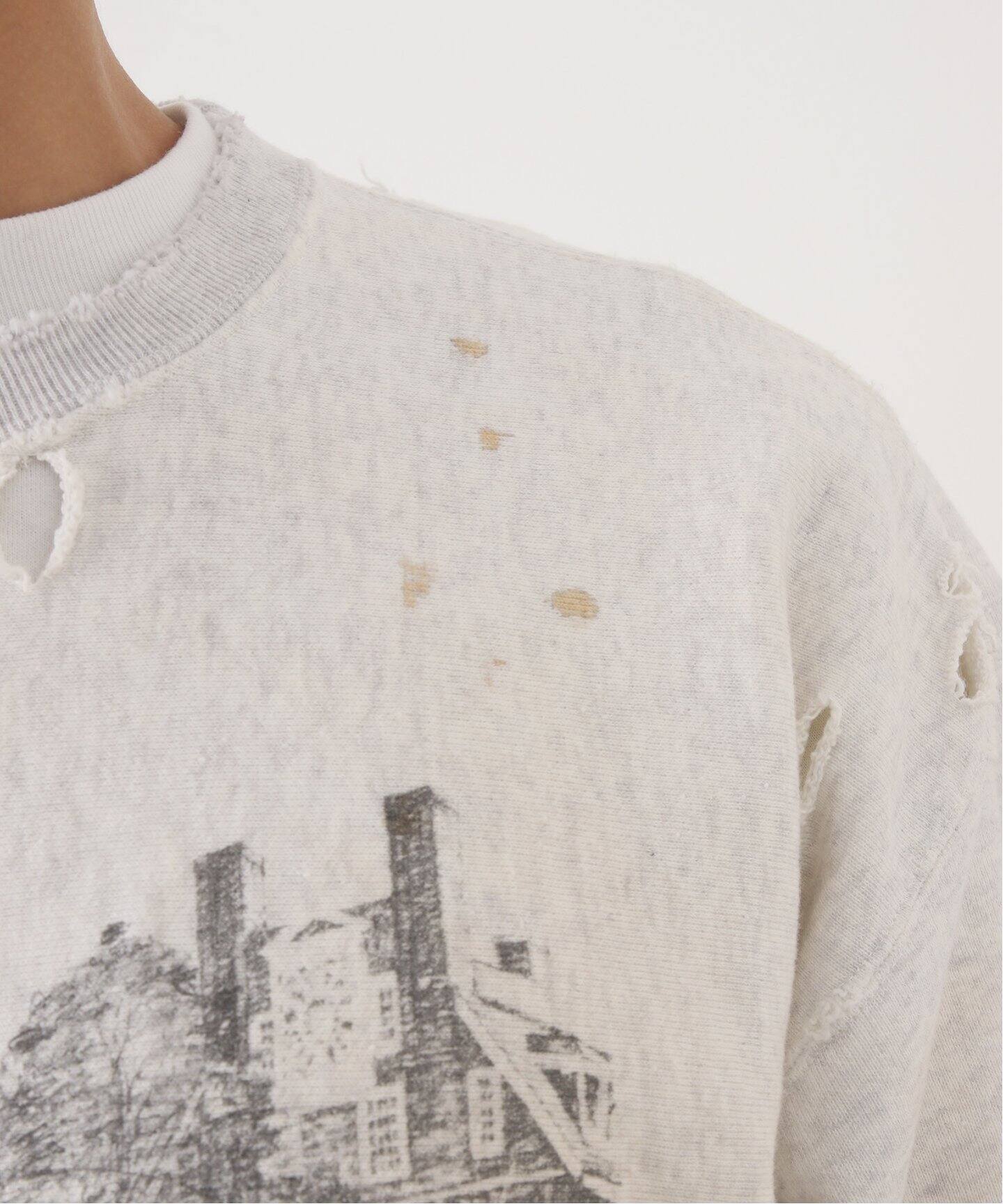 ANCELLM / アンセルム】CRASH CREWNECK 3/4 SLEEVE SWEAT（スウェット 