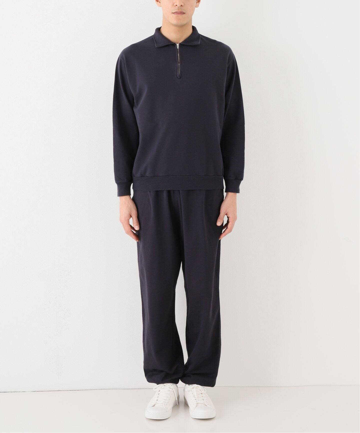COMOLI コモリ コットンシルクジャージ ハーフジップPO