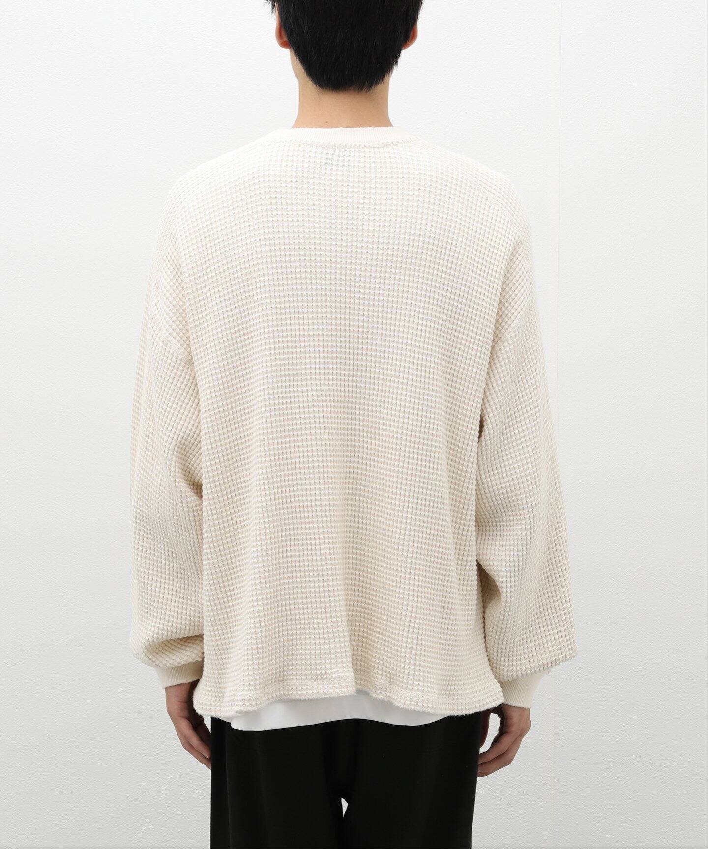 ANCELLM / アンセルム】DAMAGE HEAVY WAFFLE OVERSIZED LS（Tシャツ 