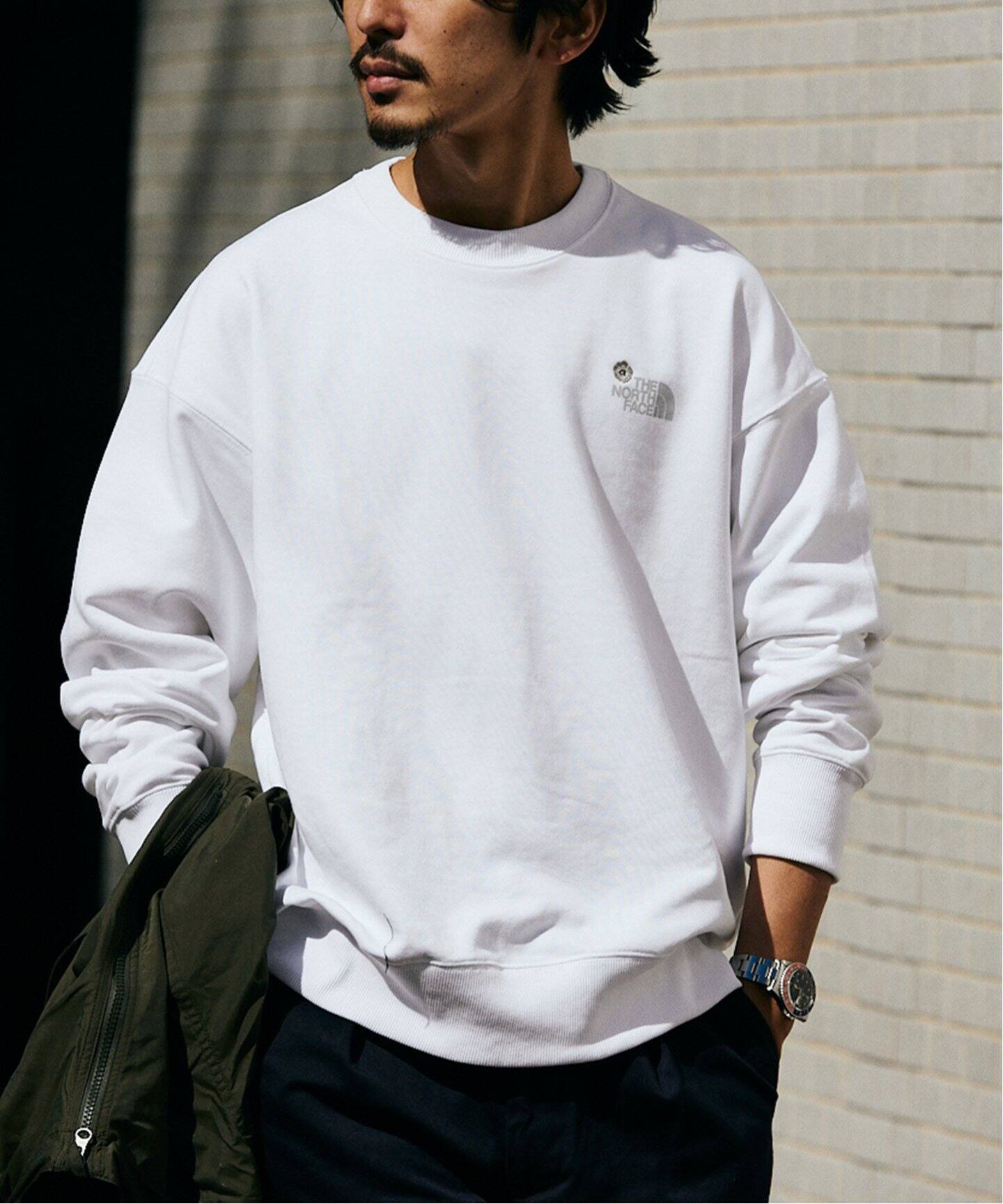 WEB限定【THE NORTH FACE / ノースフェイス】フラワーロゴクルー 