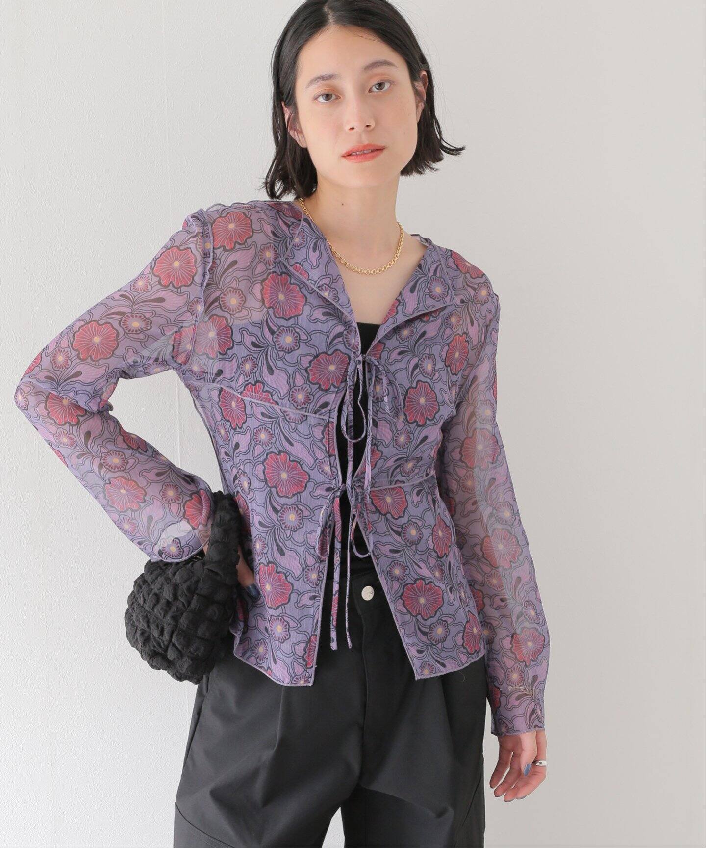ANNA SUI NYC/ アナスイエヌワイシー】メロー切替シフォントップス 