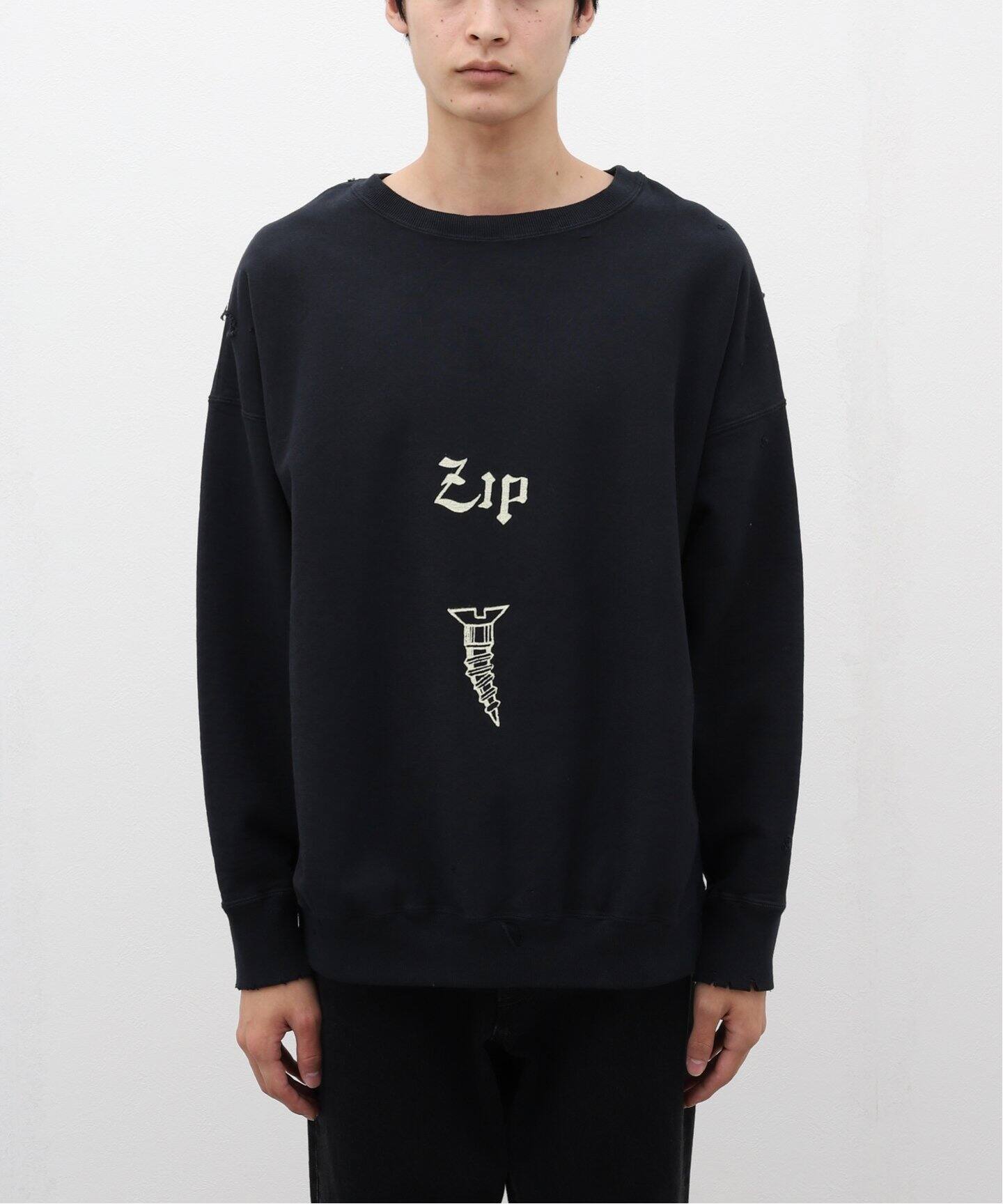 BOWWOW バウワウZIP DAMAGED CREW SWEAT Lサイズ 【公式通販】