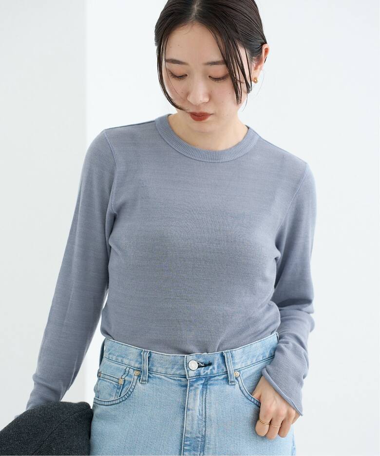 ウォッシャブルウールクルーネックプルオーバー（Tシャツ／カットソー 