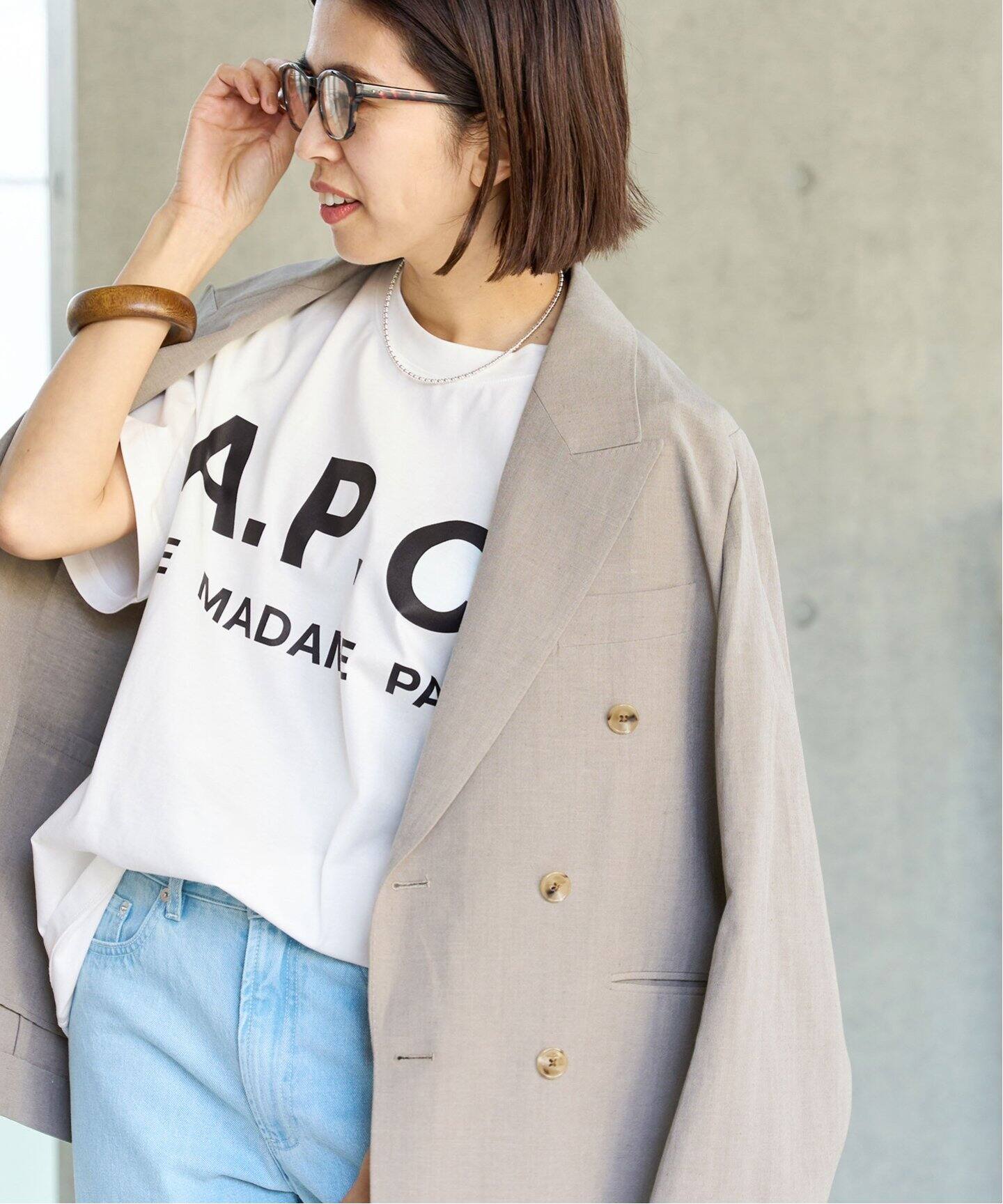 週末お値下げ【美品】A.P.C. イエナ別注　ビッグロゴTシャツ 追加2》【A.P.C./アー・ペー・セー】別注 ビッグ ロゴ Tシャツ