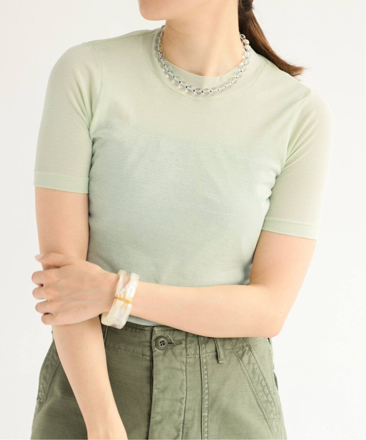 AURALEE/オーラリー】GIZA SUPER HIGH GAUGE TEE / シアーリブTシャツ 